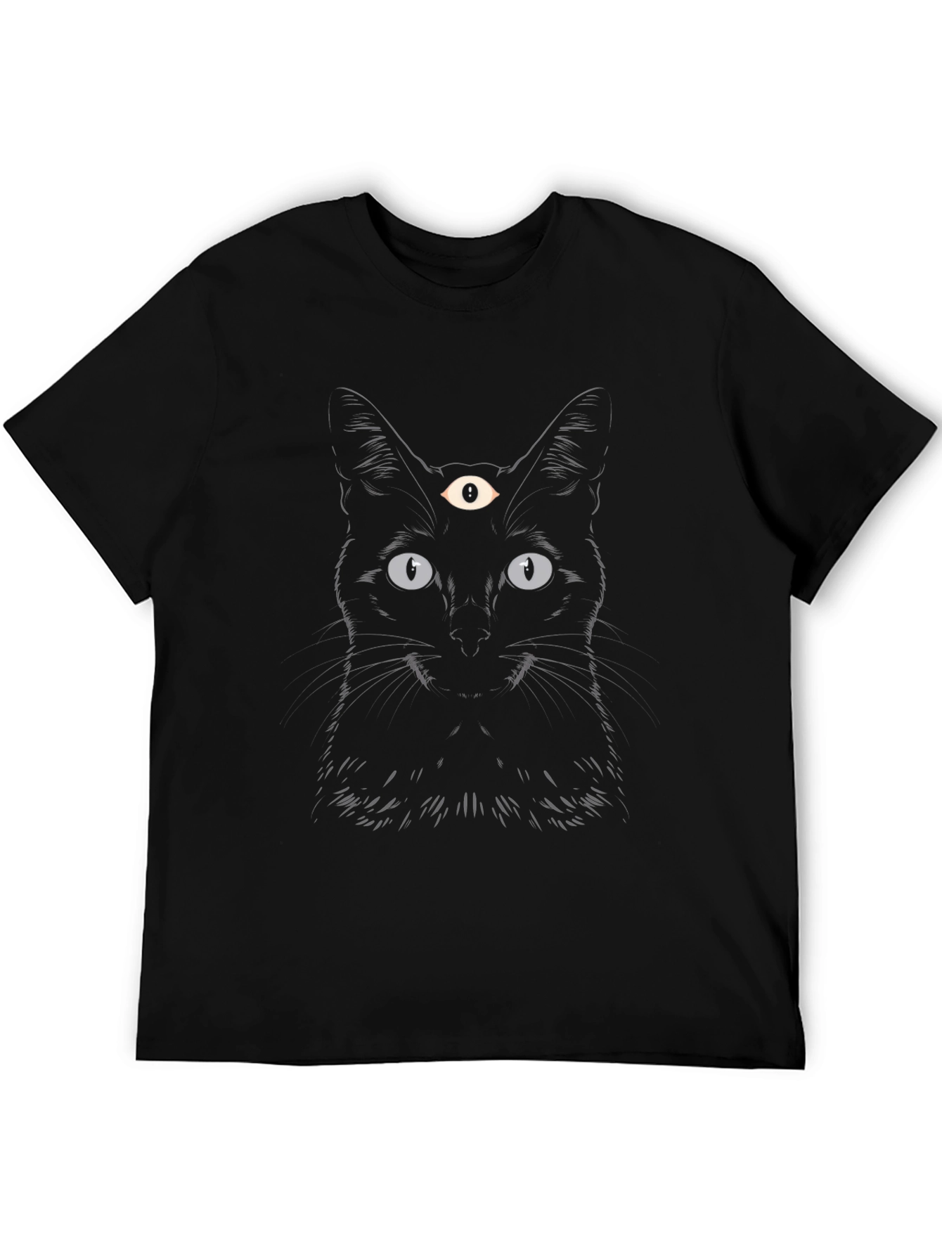 Third Eye Cat Graphic Tee - Black