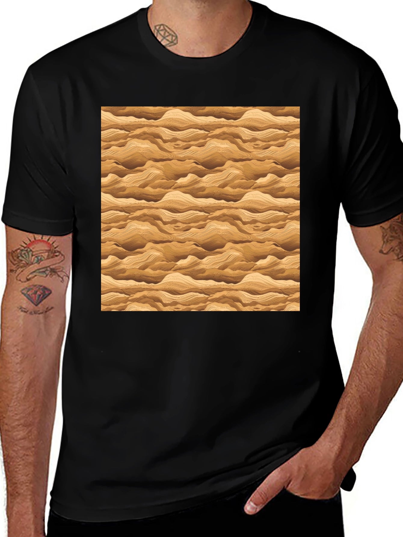 Wavy Sand Pattern T-Shirt