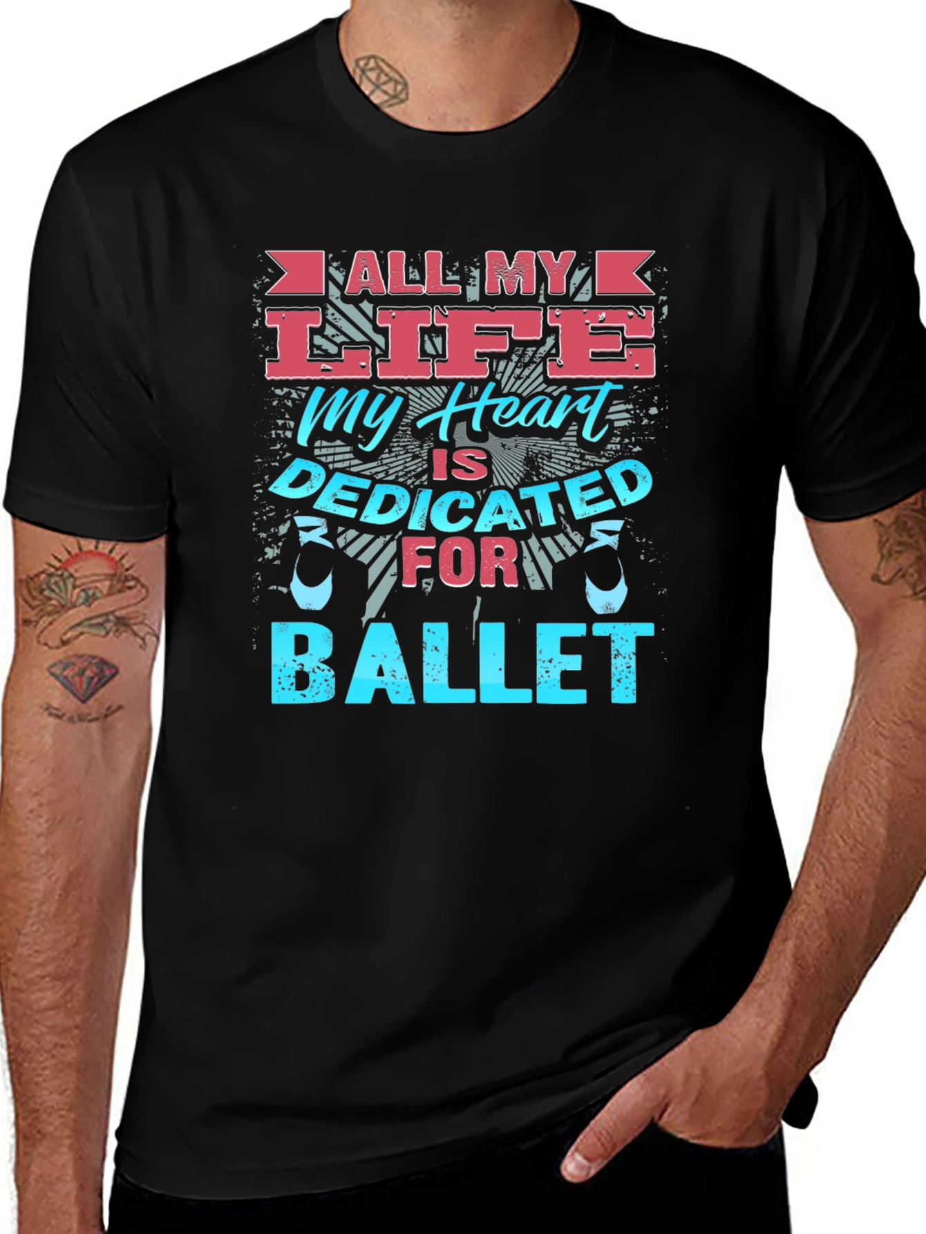Ballet Dedicated Heart Graphic T-Shirt