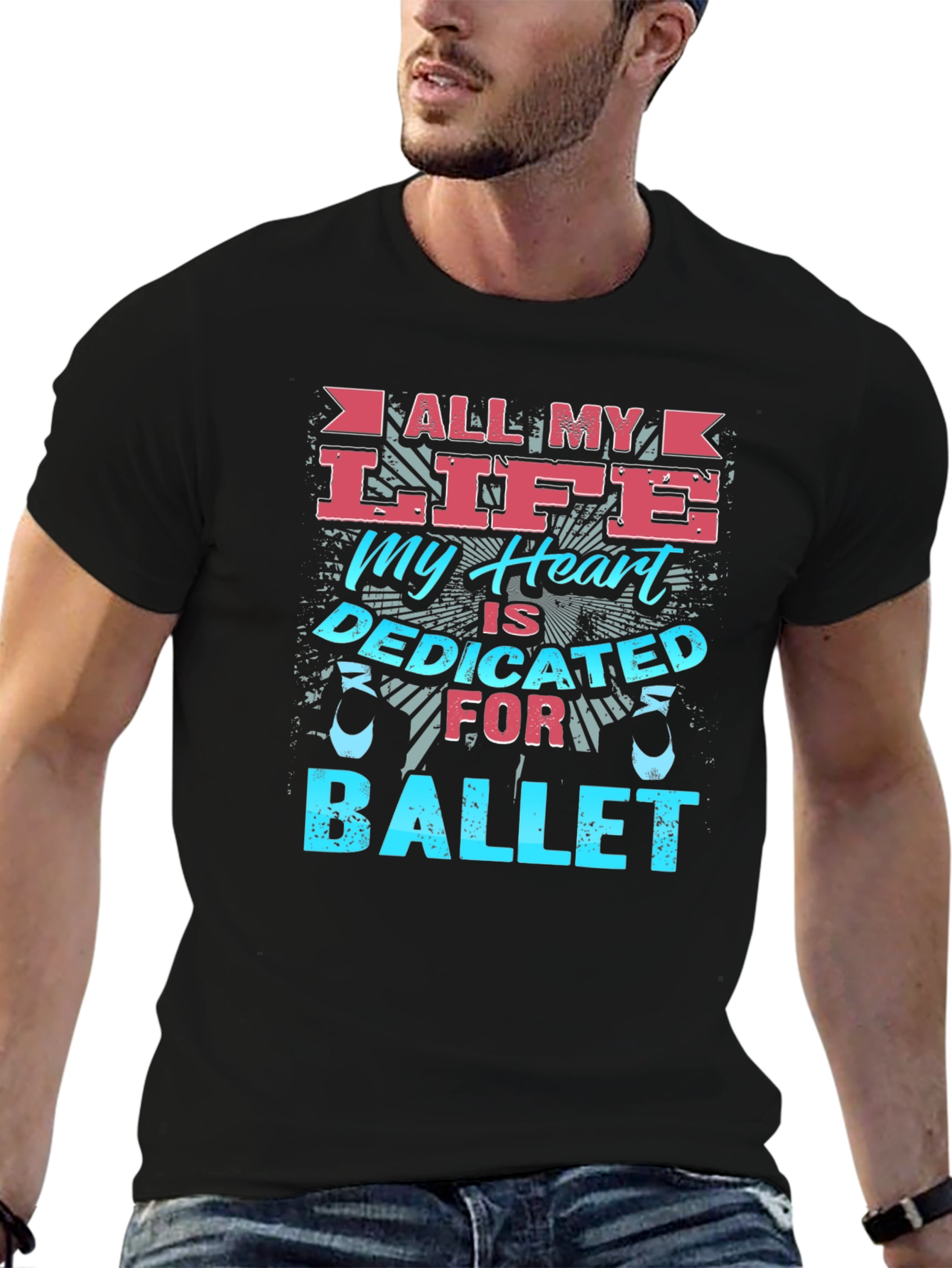 Ballet Dedicated Heart Graphic T-Shirt