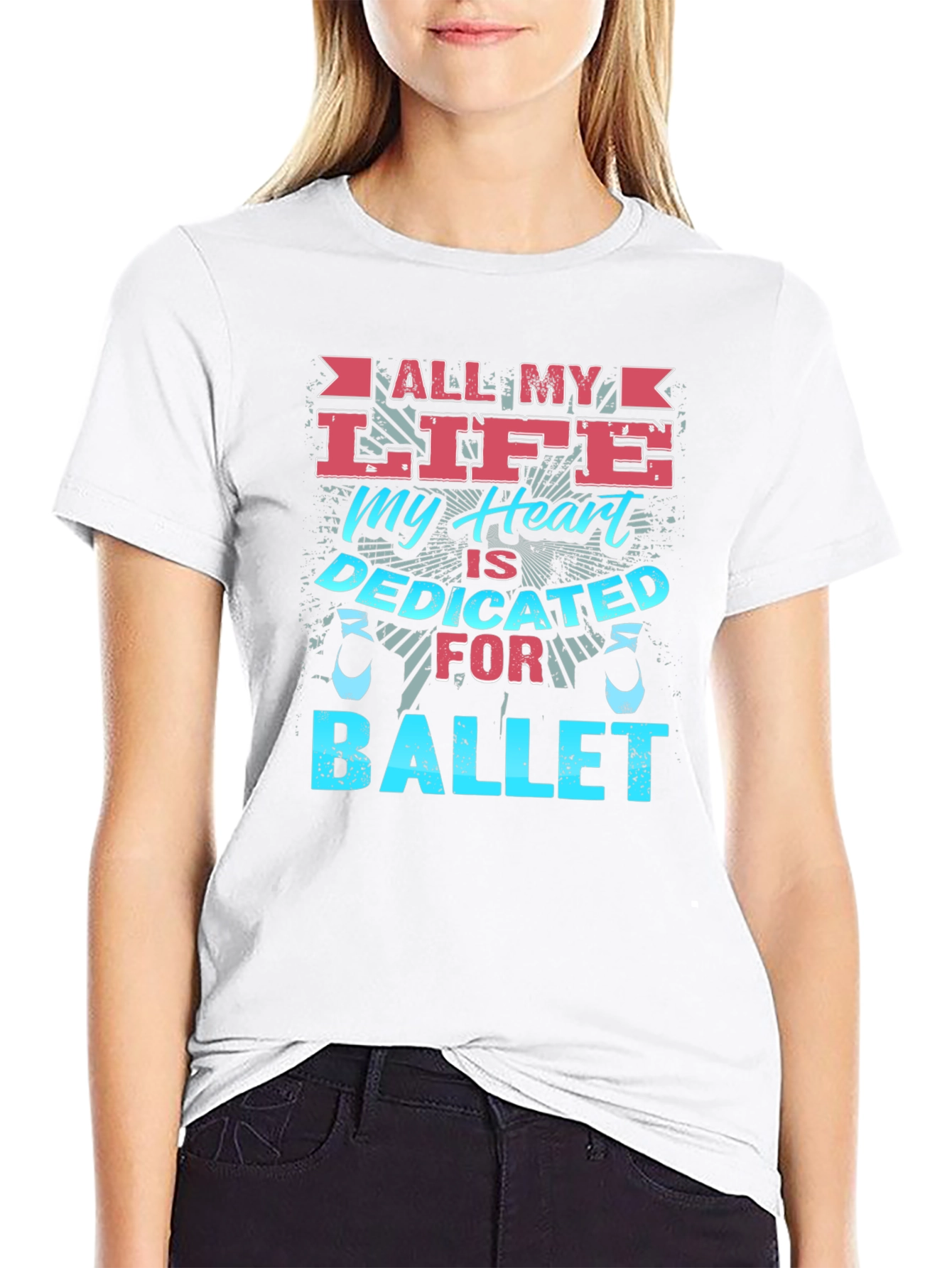 Ballet Dedicated Heart Graphic T-Shirt