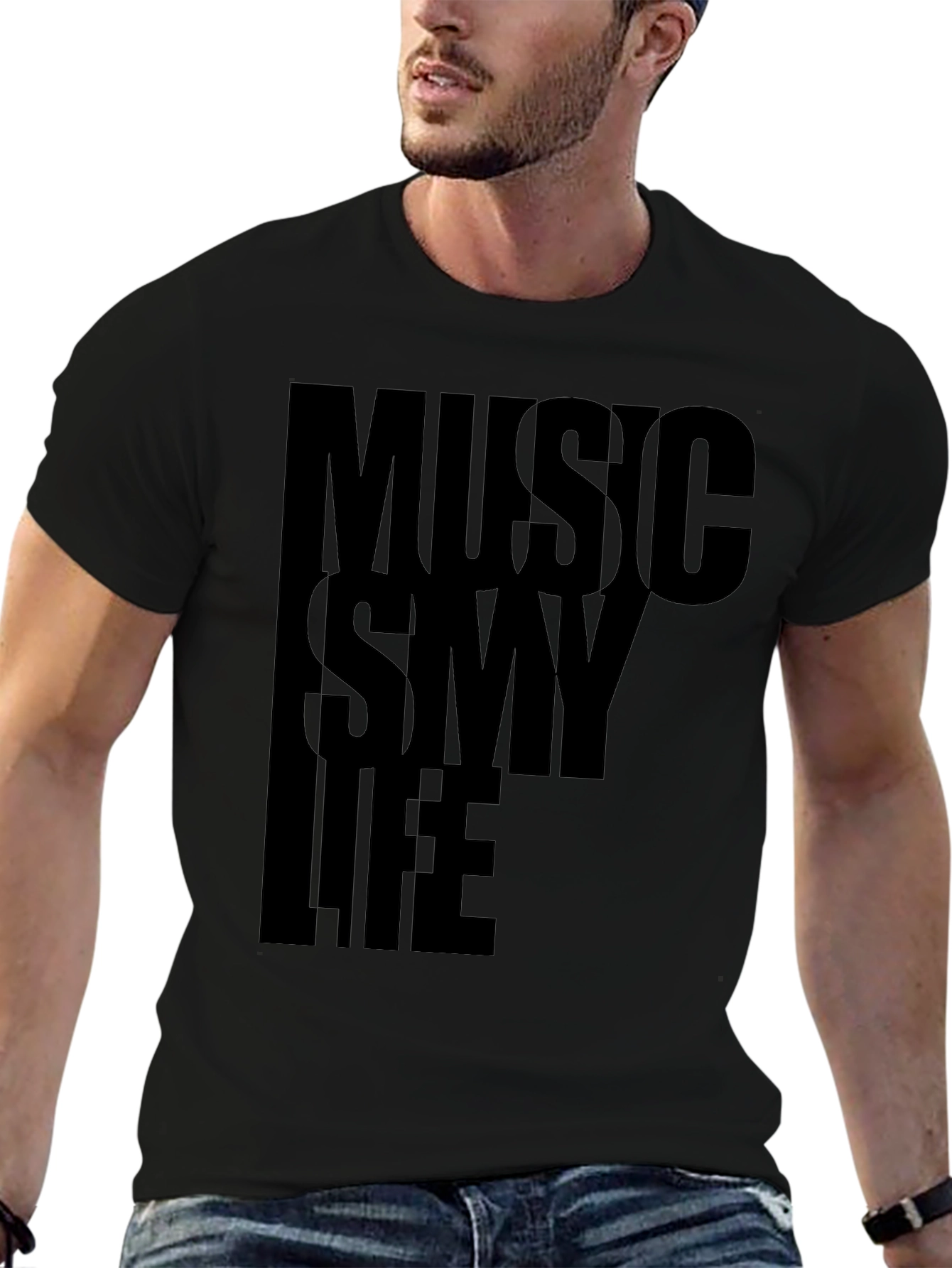 Music Is My Life Graphic Tee - Black