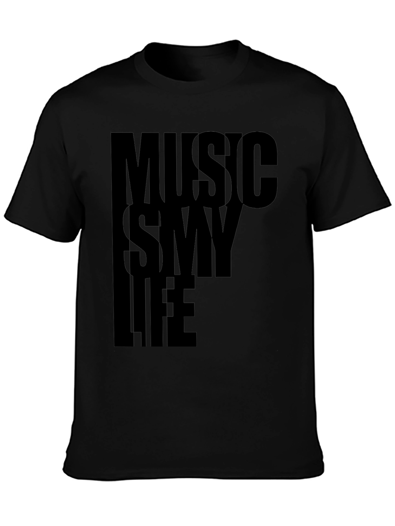 Music Is My Life Graphic Tee - Black