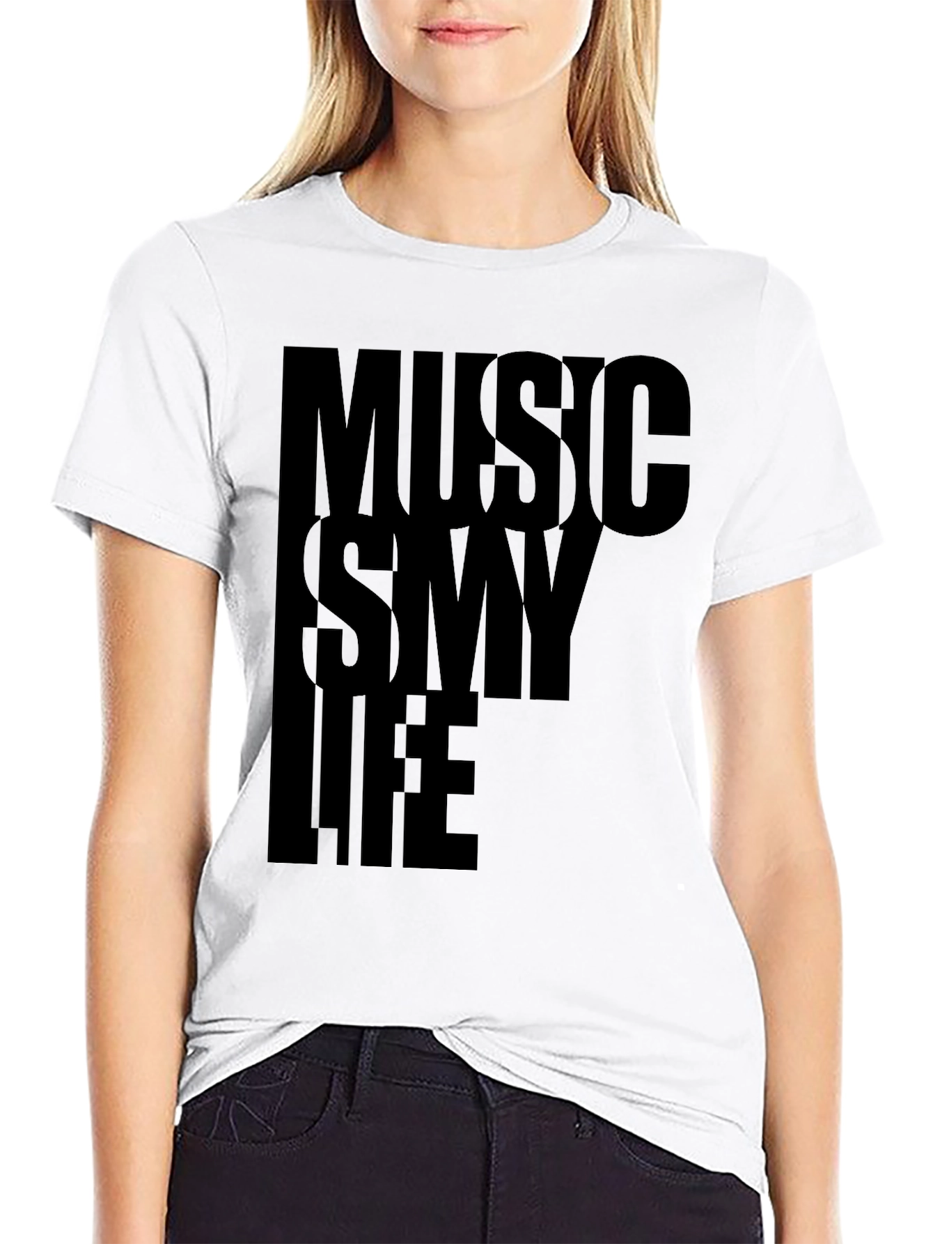 Music Is My Life Graphic Tee - Black