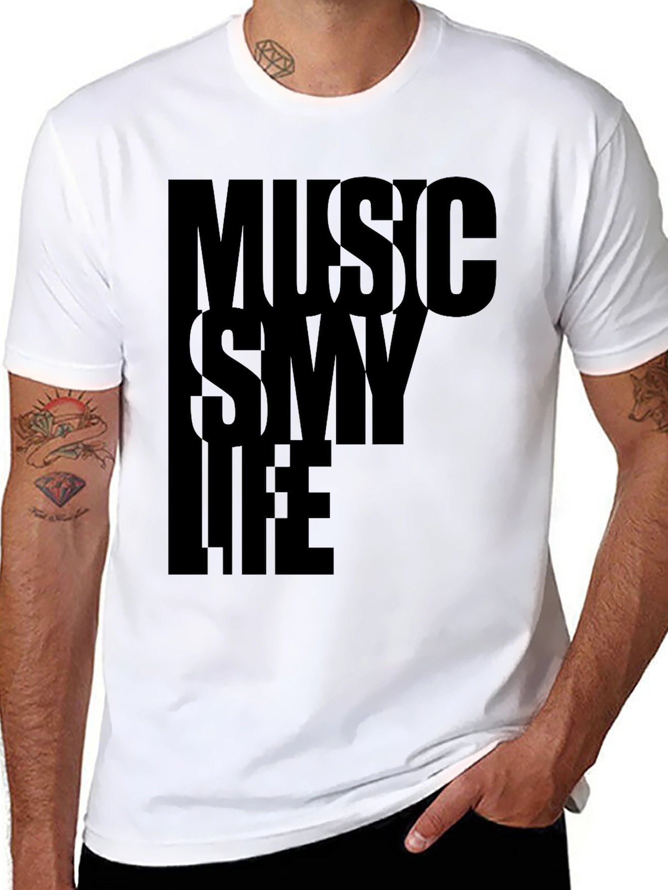 Music Is My Life Graphic Tee - Black