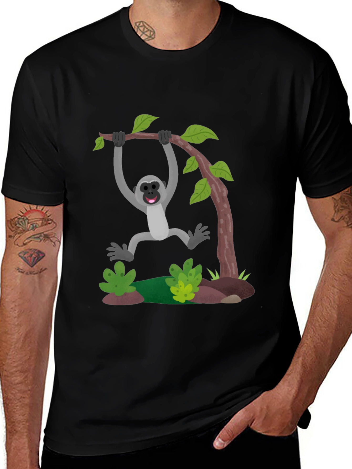 Monkeying Around Black T-Shirt