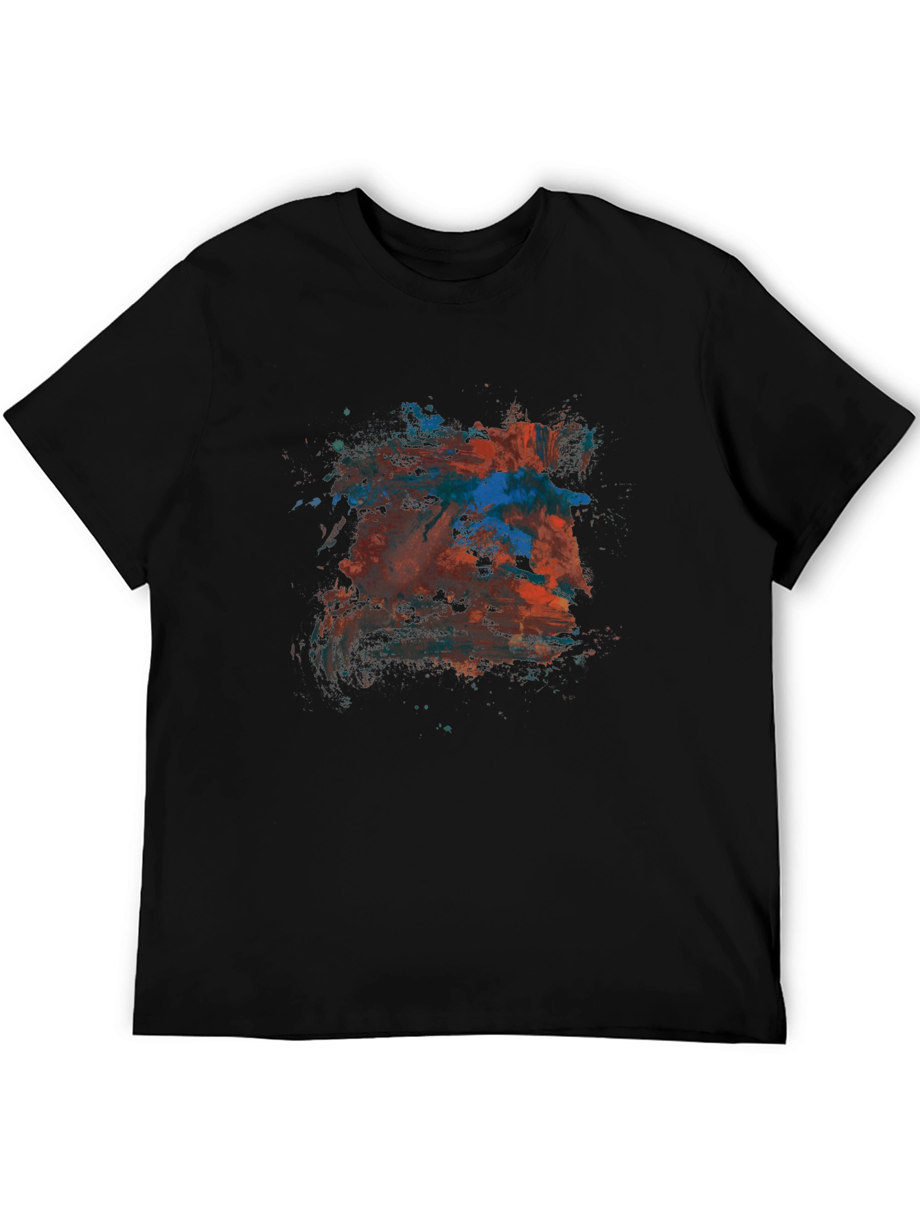 Abstract Art Tee - Mens Black Crew Neck T-Shirt
