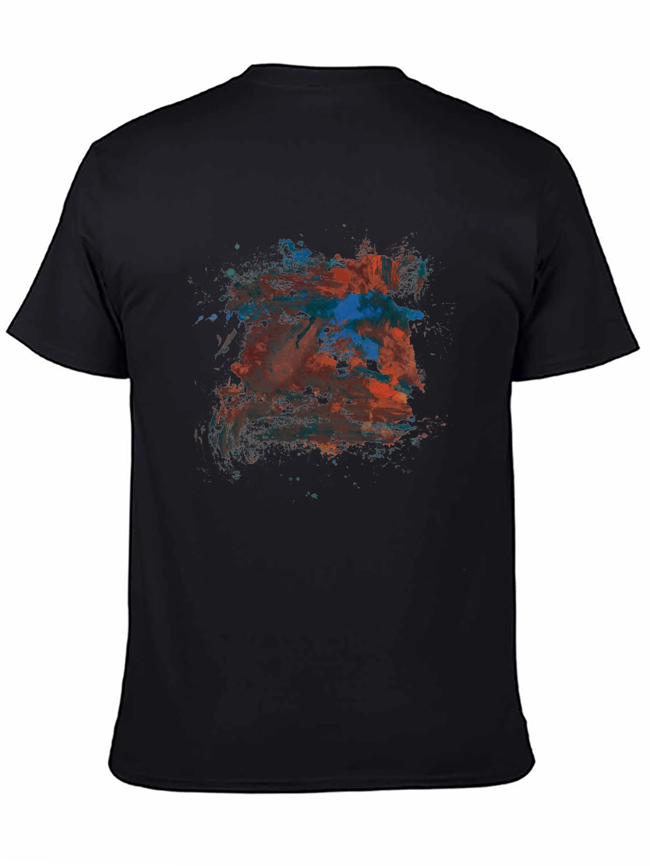 Abstract Art Tee - Mens Black Crew Neck T-Shirt
