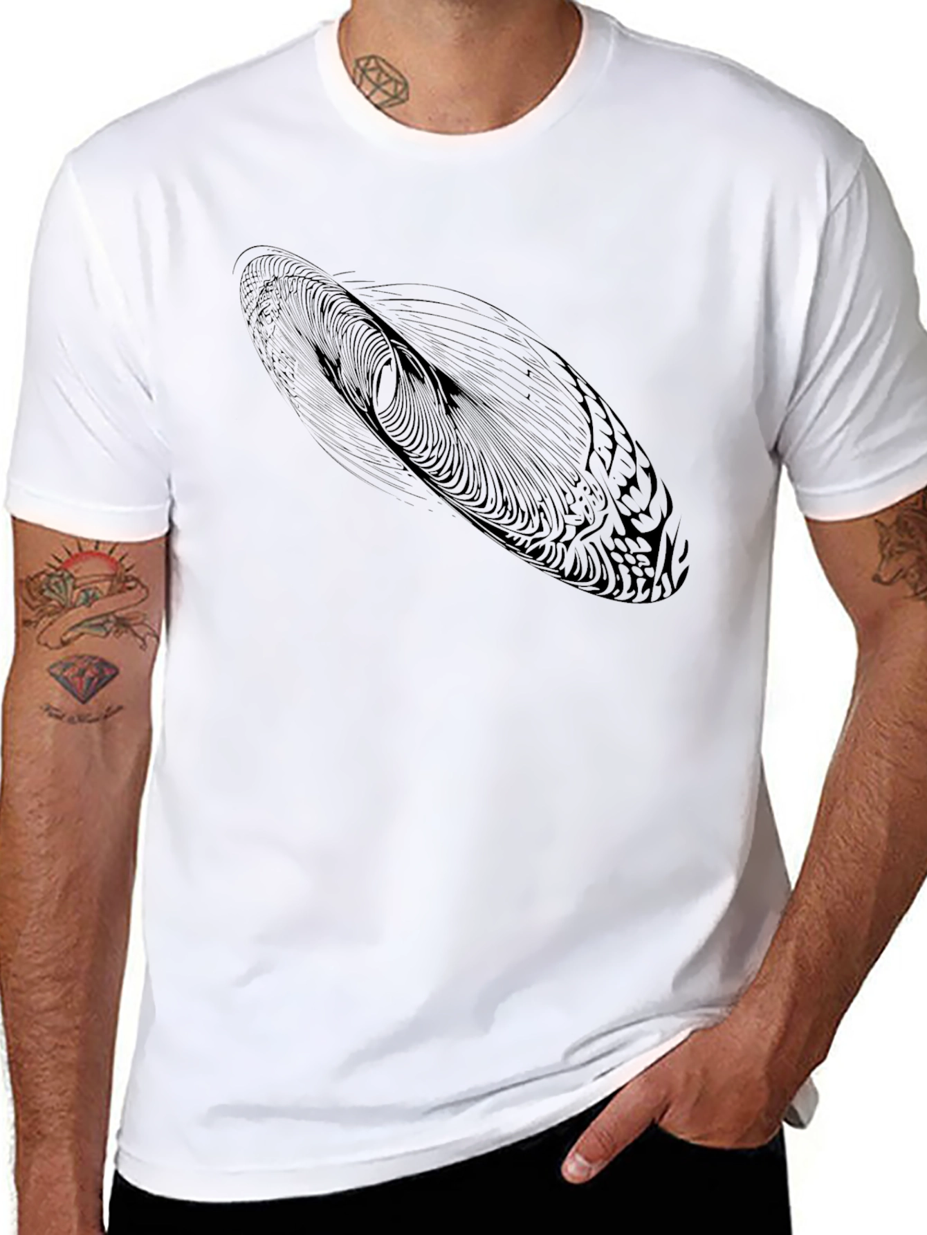 Abstract Design Black T-Shirt