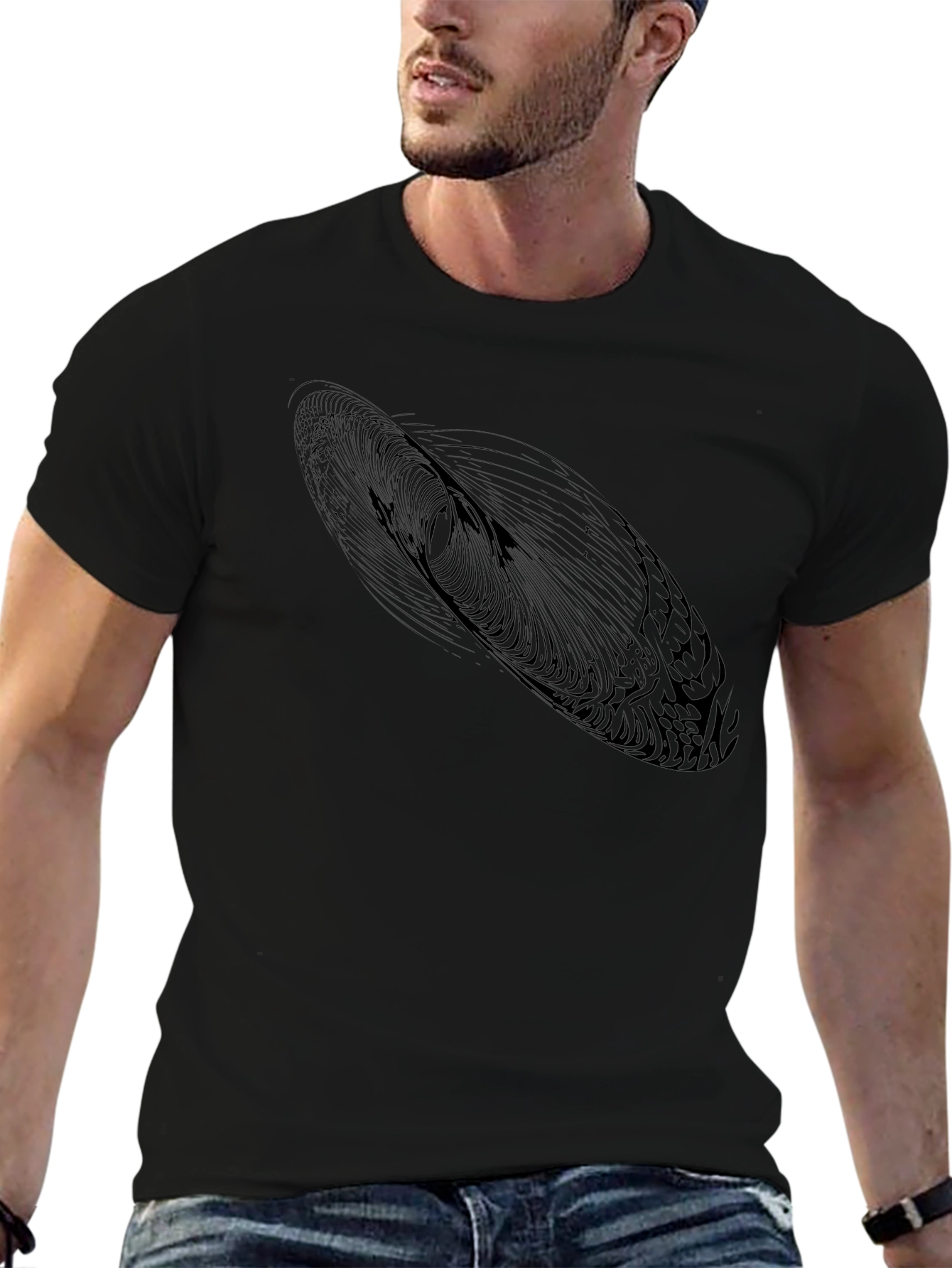 Abstract Design Black T-Shirt
