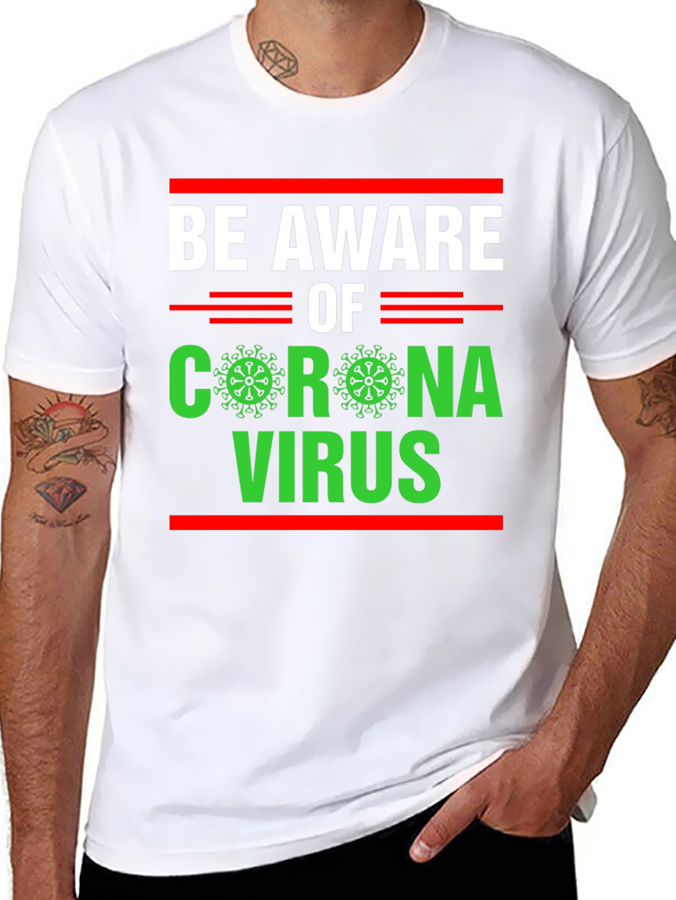 Be Aware Corona Virus Graphic T-Shirt