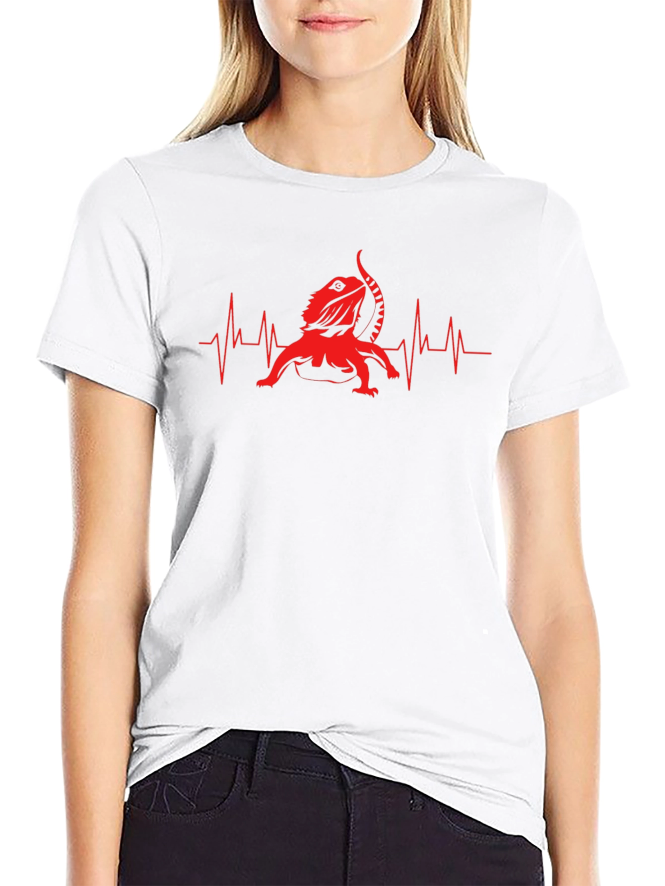Bearded Dragon Heartbeat T-Shirt - Black