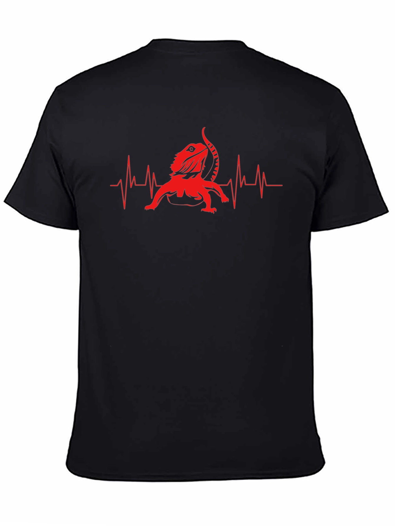 Bearded Dragon Heartbeat T-Shirt - Black