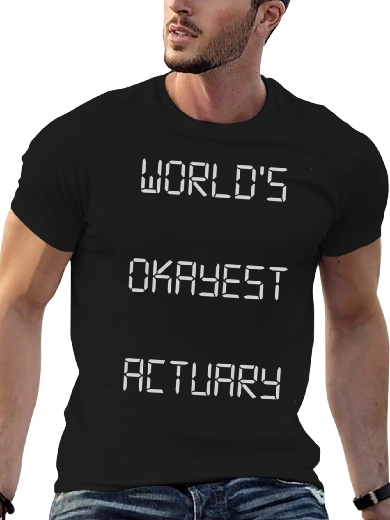 Worlds Okayest Actuary Black T-Shirt