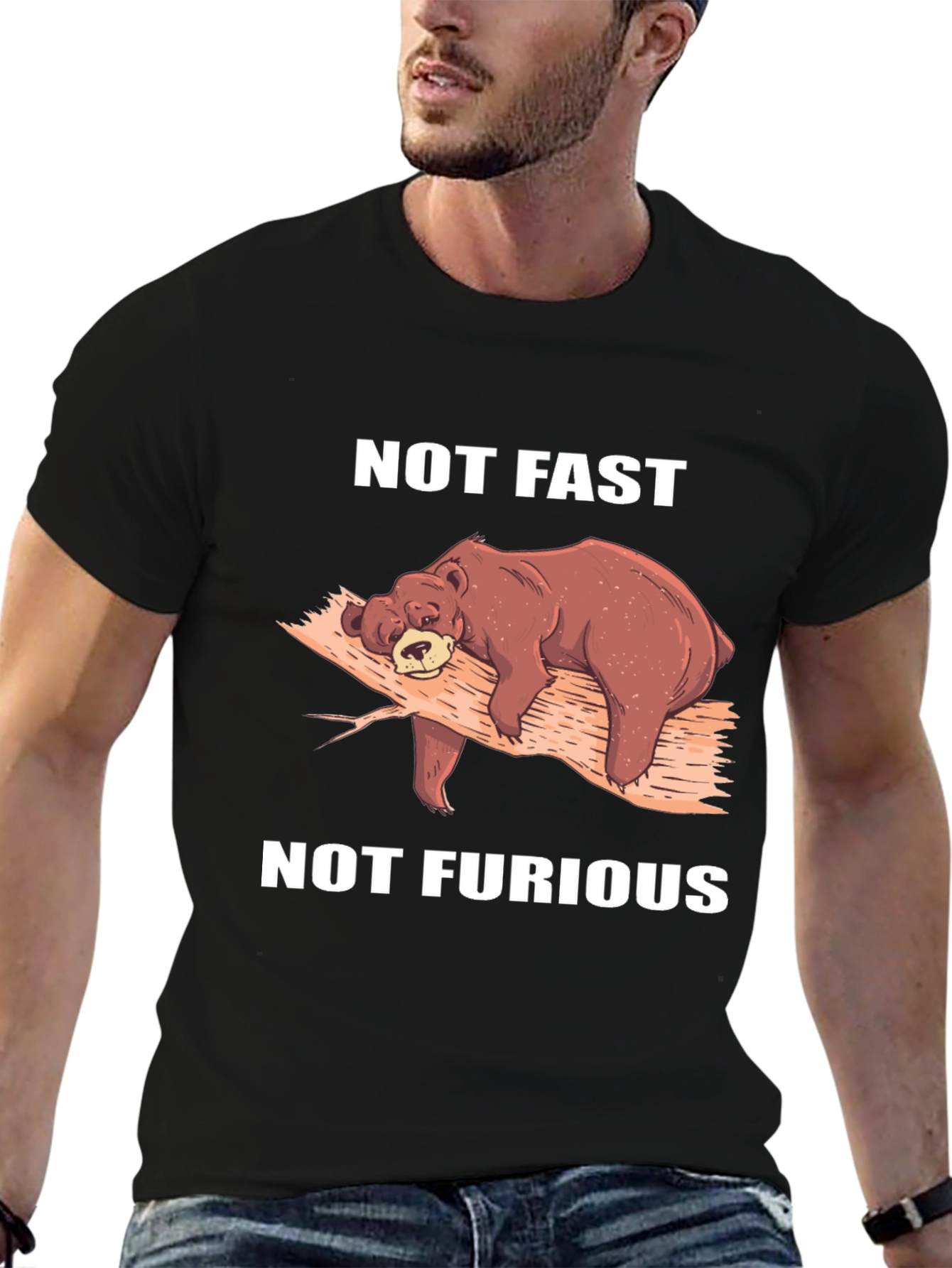 Not Fast Not Furious T-Shirt Lazy Bear Tee