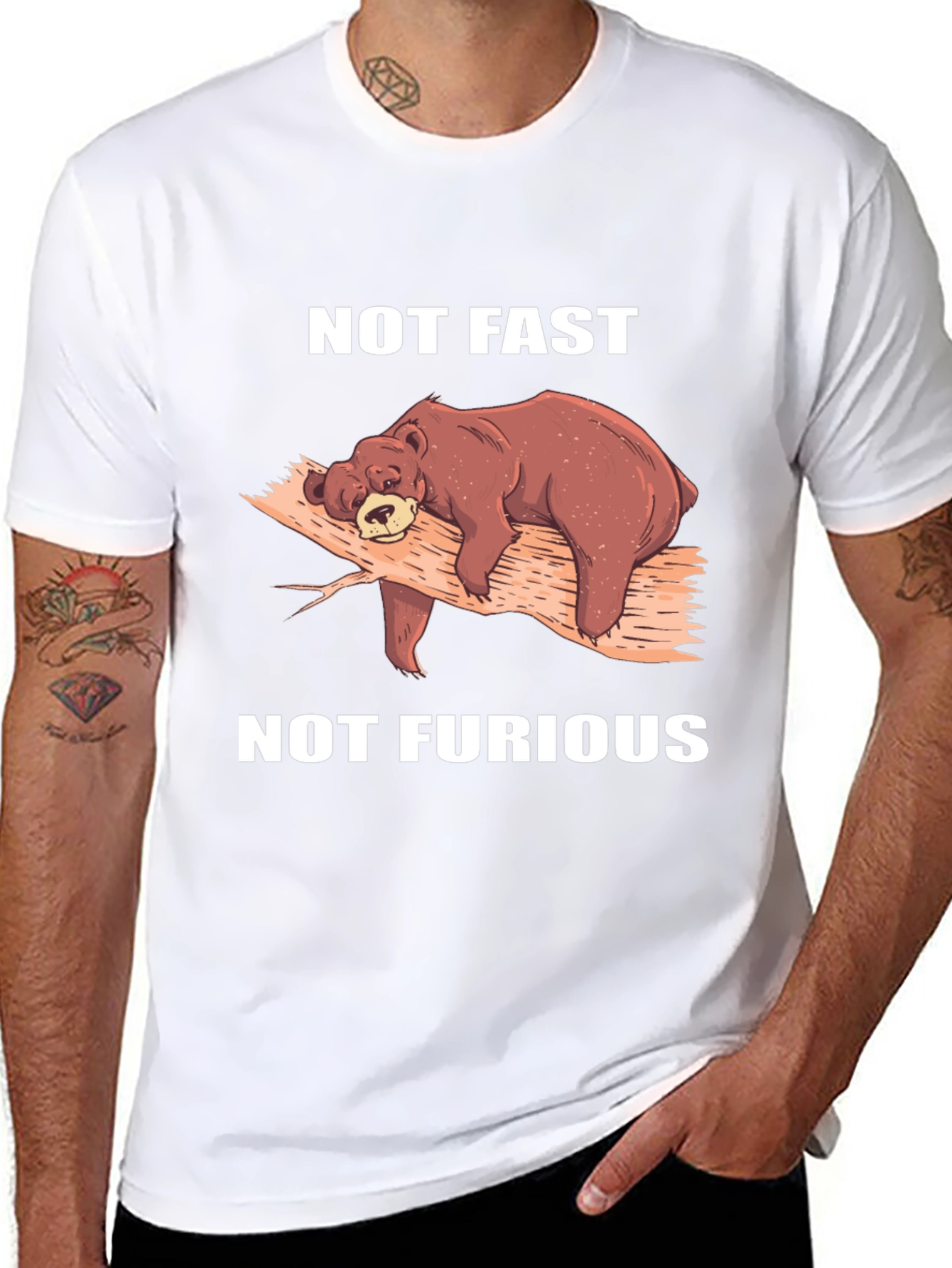 Not Fast Not Furious T-Shirt Lazy Bear Tee