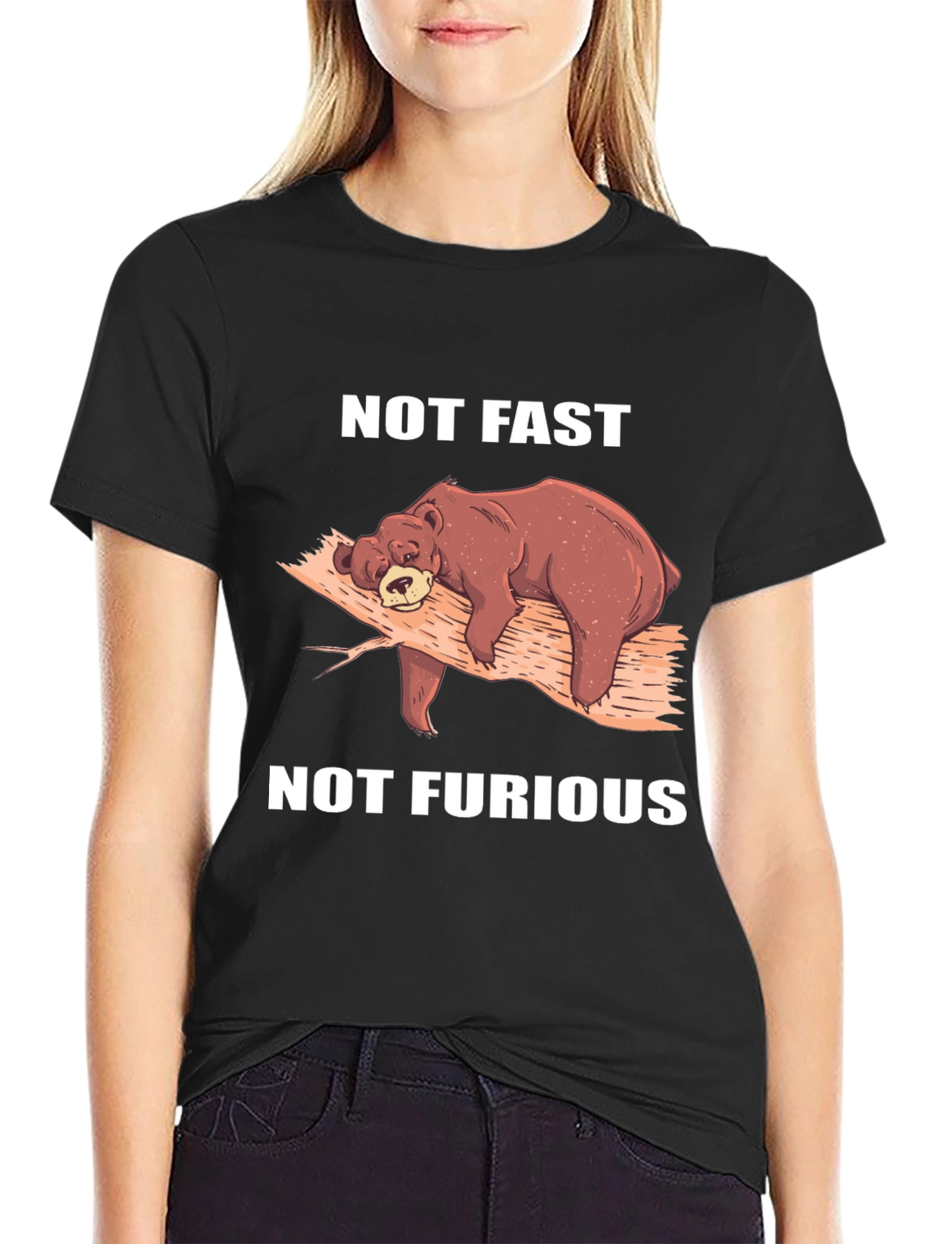 Not Fast Not Furious T-Shirt Lazy Bear Tee