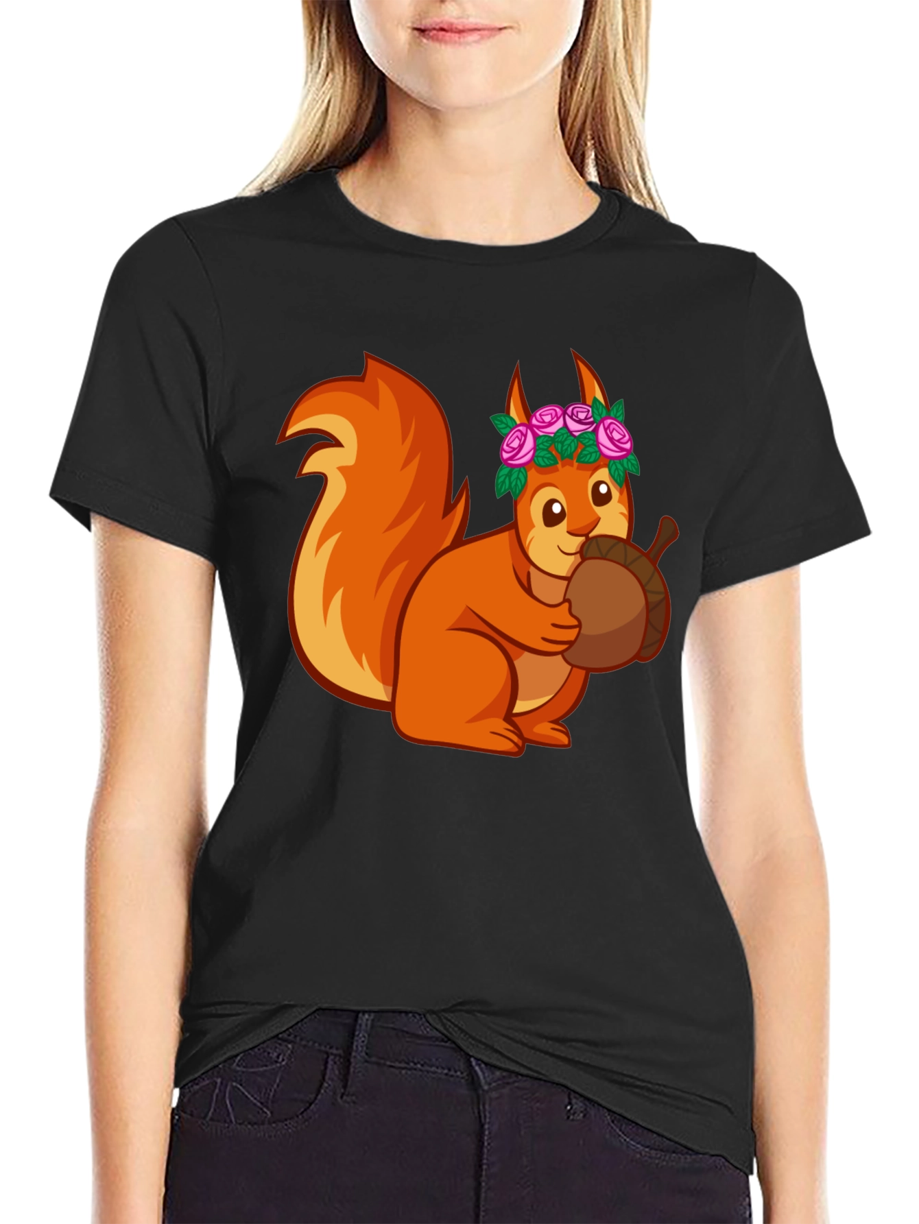 Squirrel with Flower Crown T-Shirt