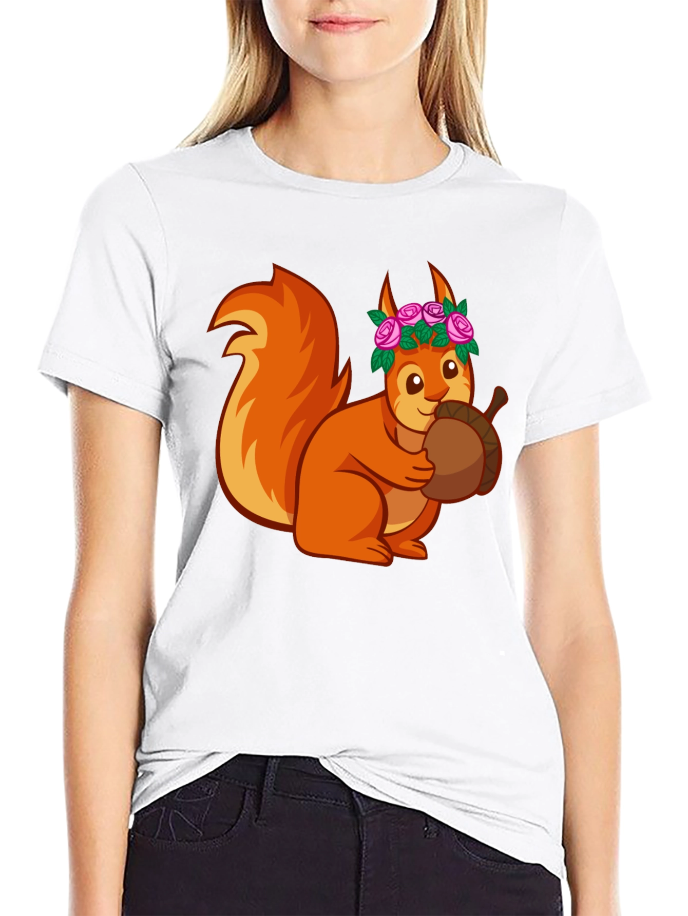 Squirrel with Flower Crown T-Shirt