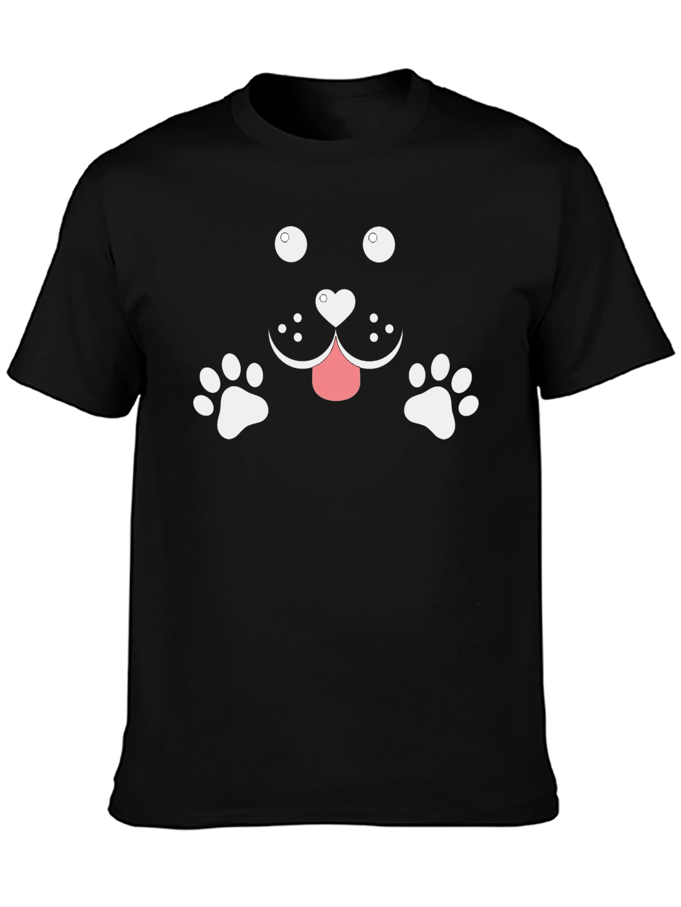 Cute Dog Graphic Tee - Black