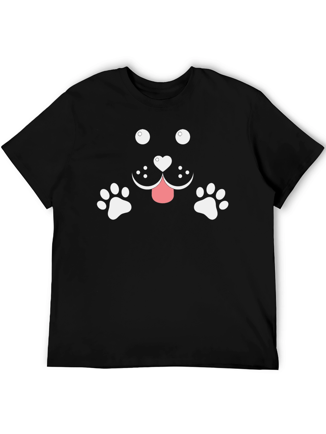 Cute Dog Graphic Tee - Black