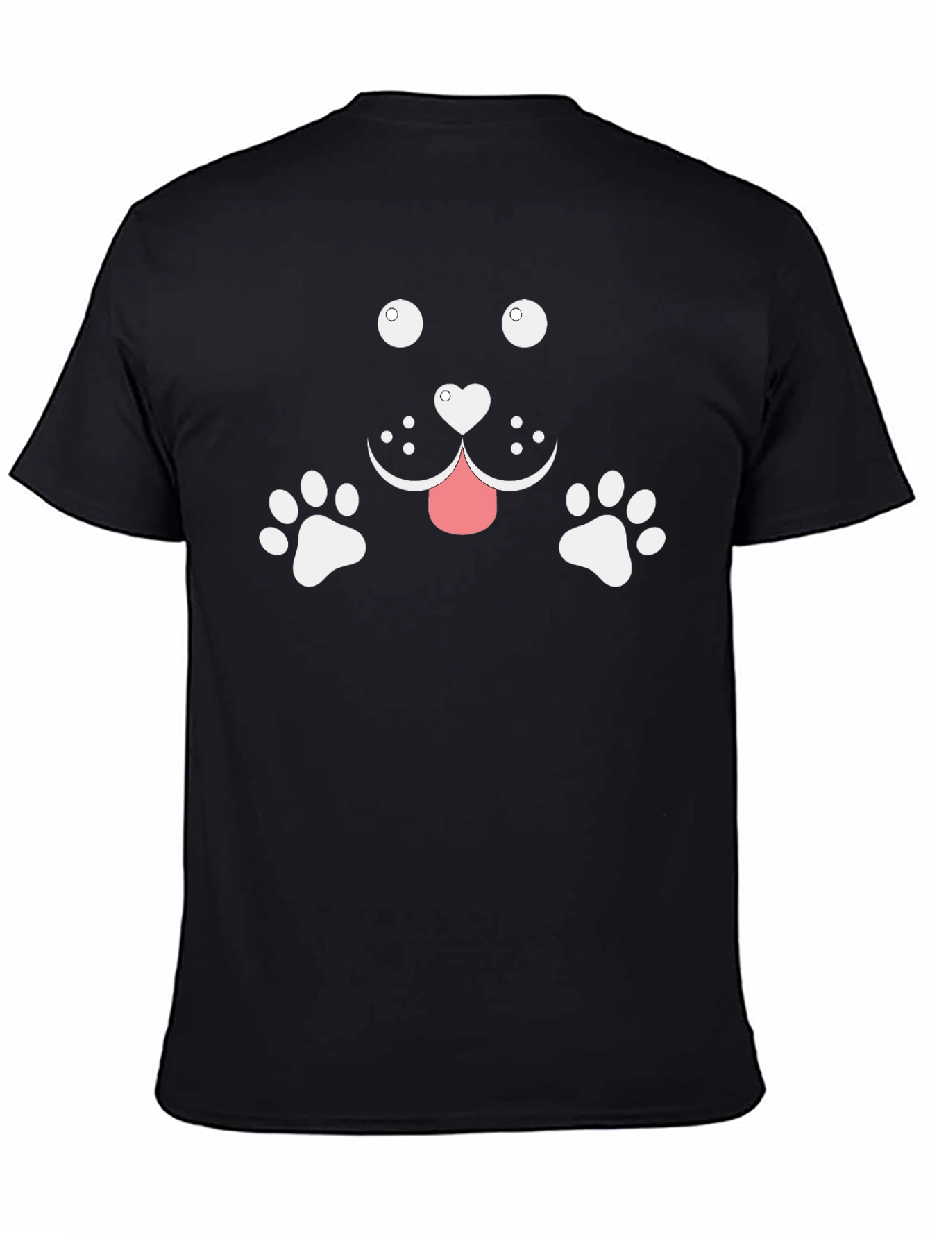 Cute Dog Graphic Tee - Black
