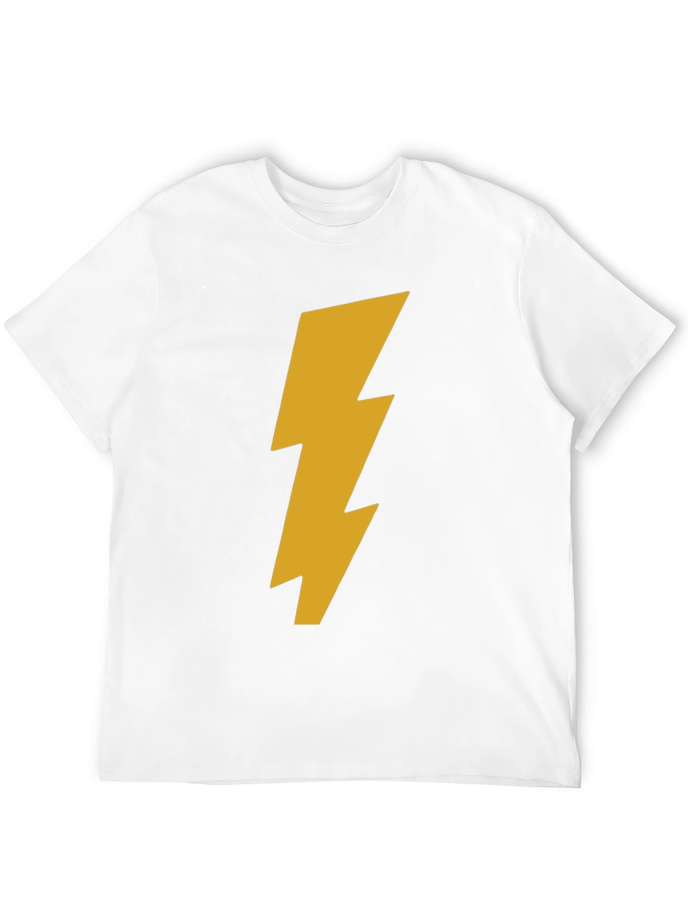 Black T-Shirt with Gold Lightning Bolt