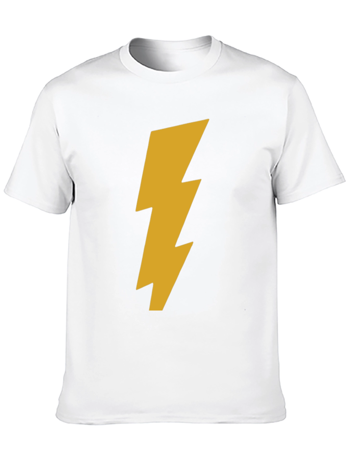 Black T-Shirt with Gold Lightning Bolt