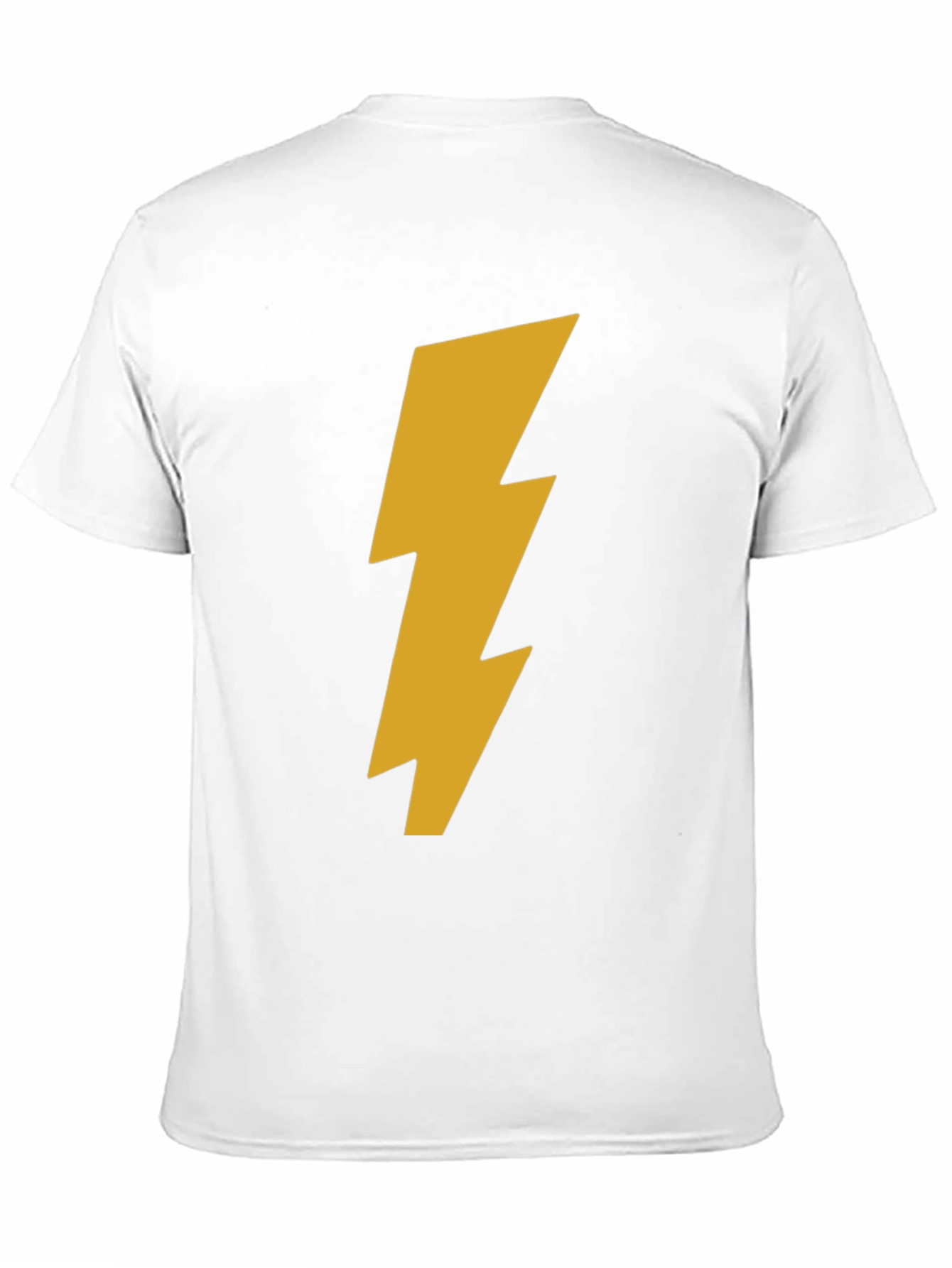 Black T-Shirt with Gold Lightning Bolt