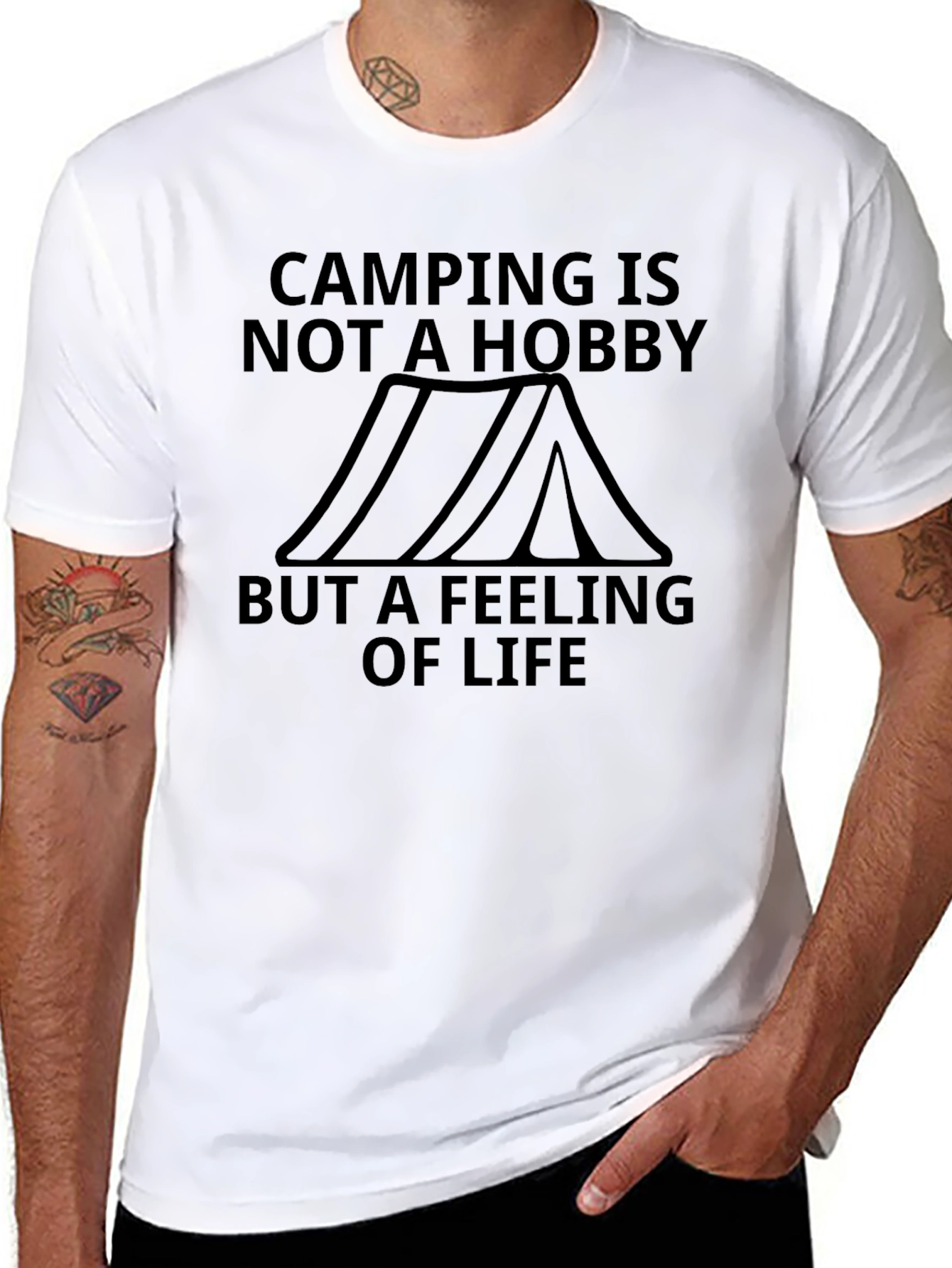 Camping is Not a Hobby Black Graphic Tee