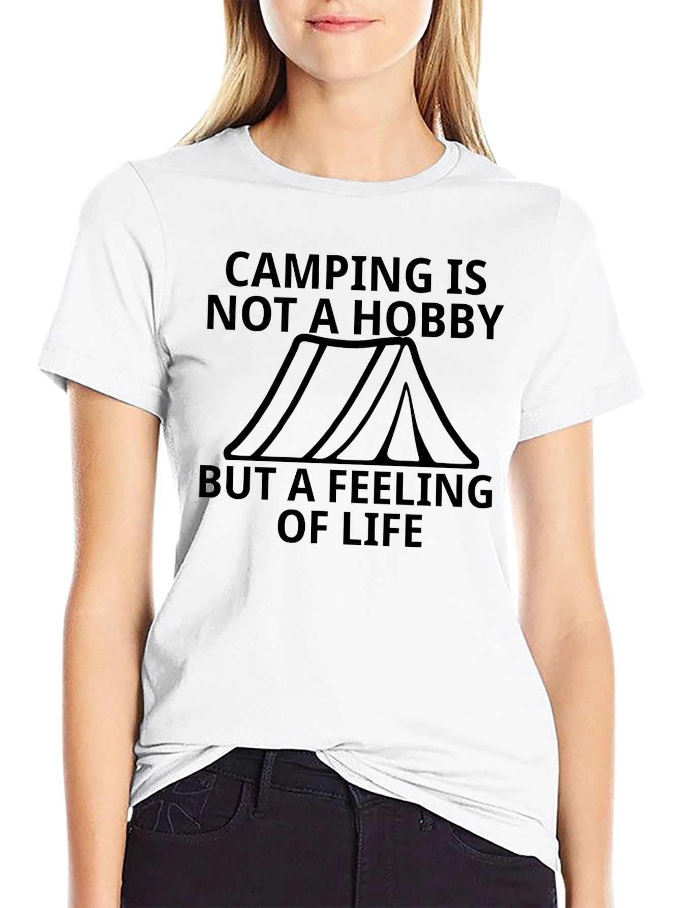 Camping is Not a Hobby Black Graphic Tee