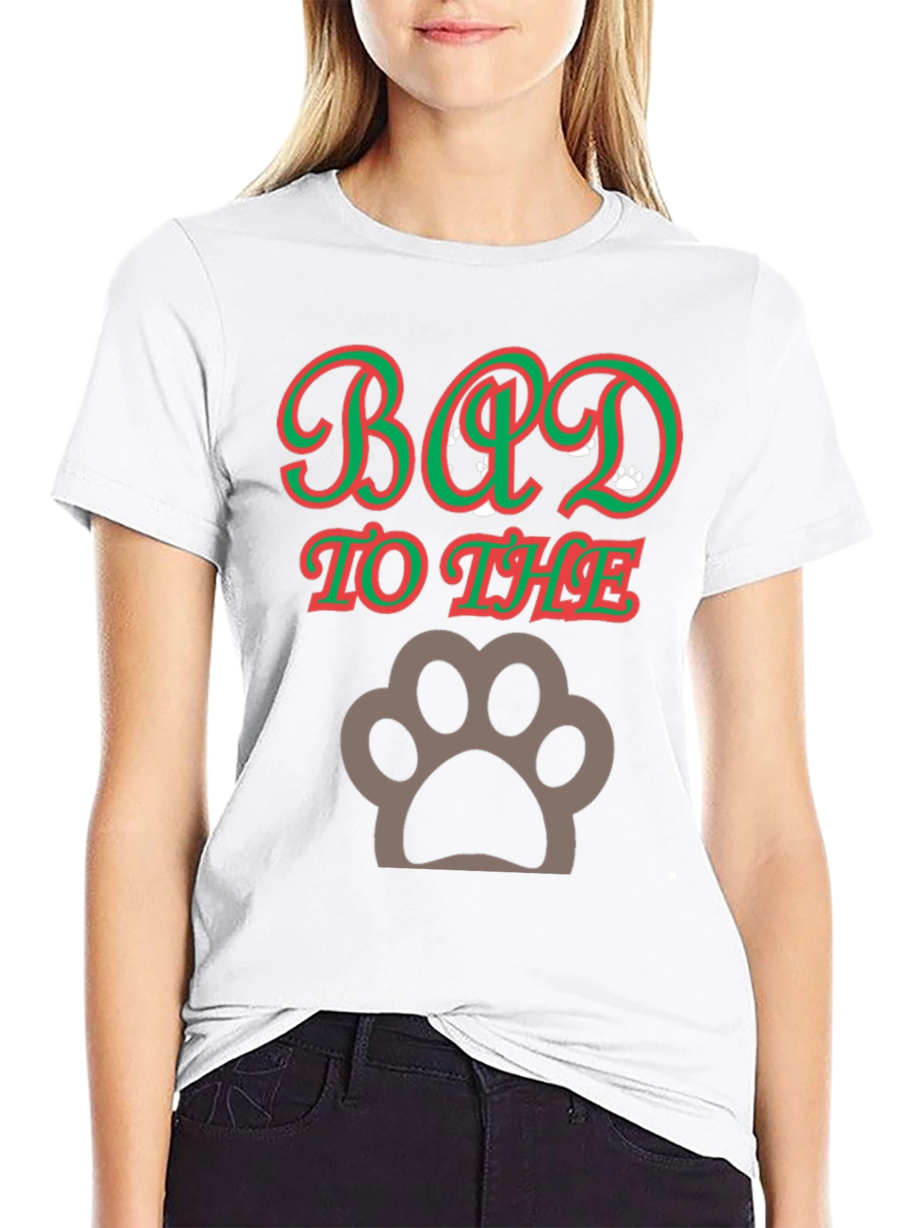 Bad to the Bone Paw Print T-Shirt