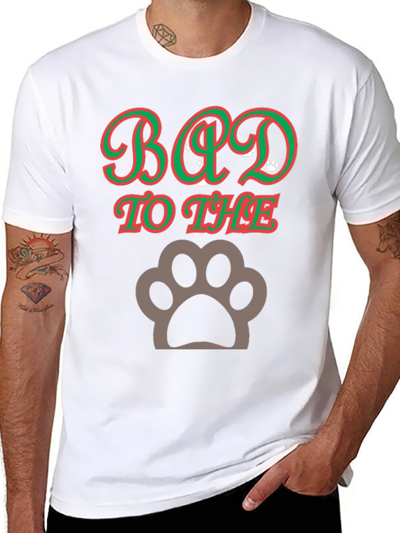 Bad to the Bone Paw Print T-Shirt