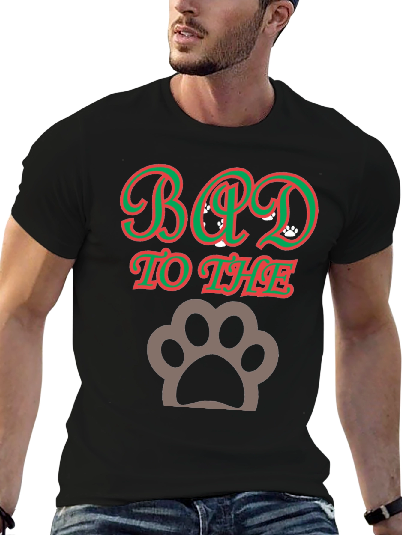 Bad to the Bone Paw Print T-Shirt