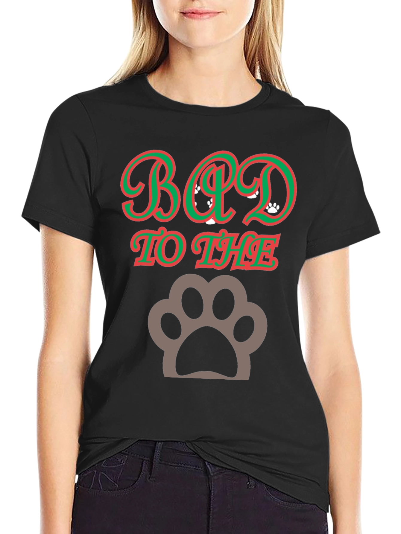 Bad to the Bone Paw Print T-Shirt