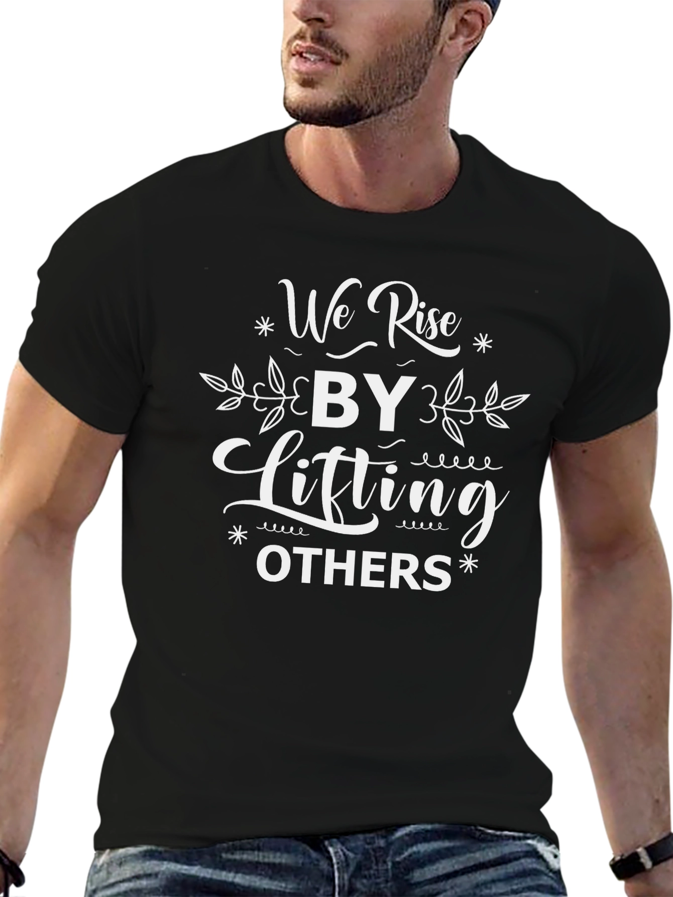 Inspirational We Rise Graphic T-Shirt