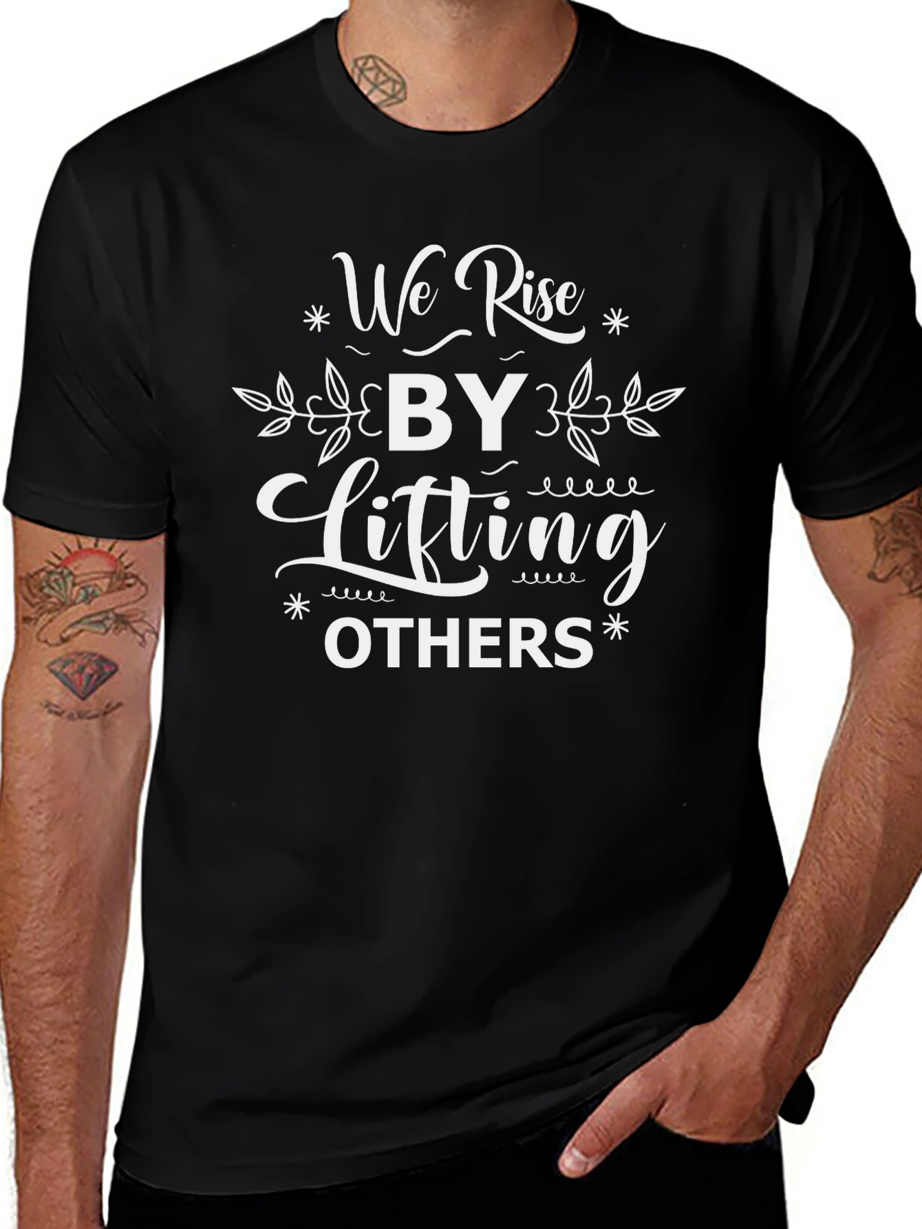 Inspirational We Rise Graphic T-Shirt