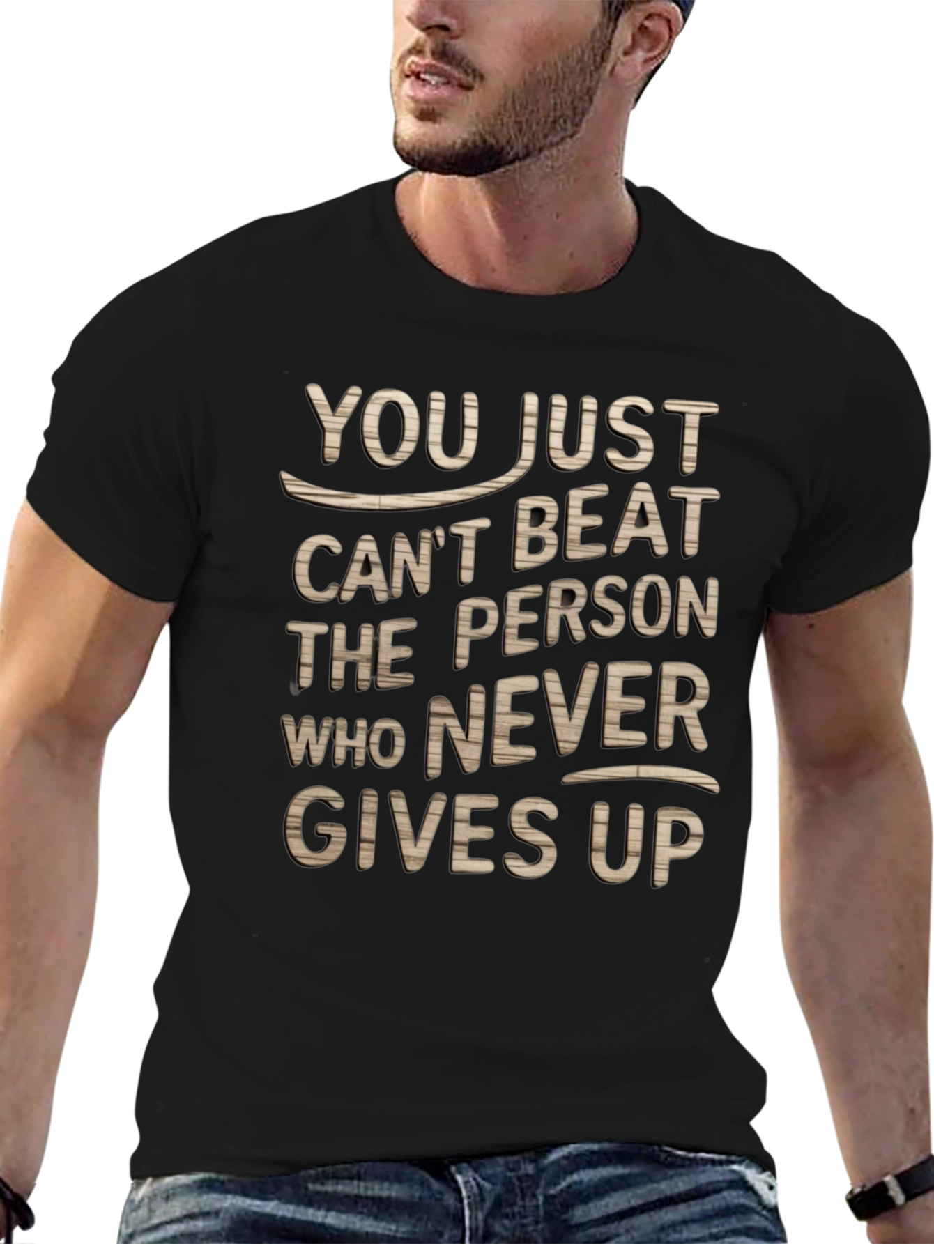 Never Give Up Motivational Graphic T-Shirt