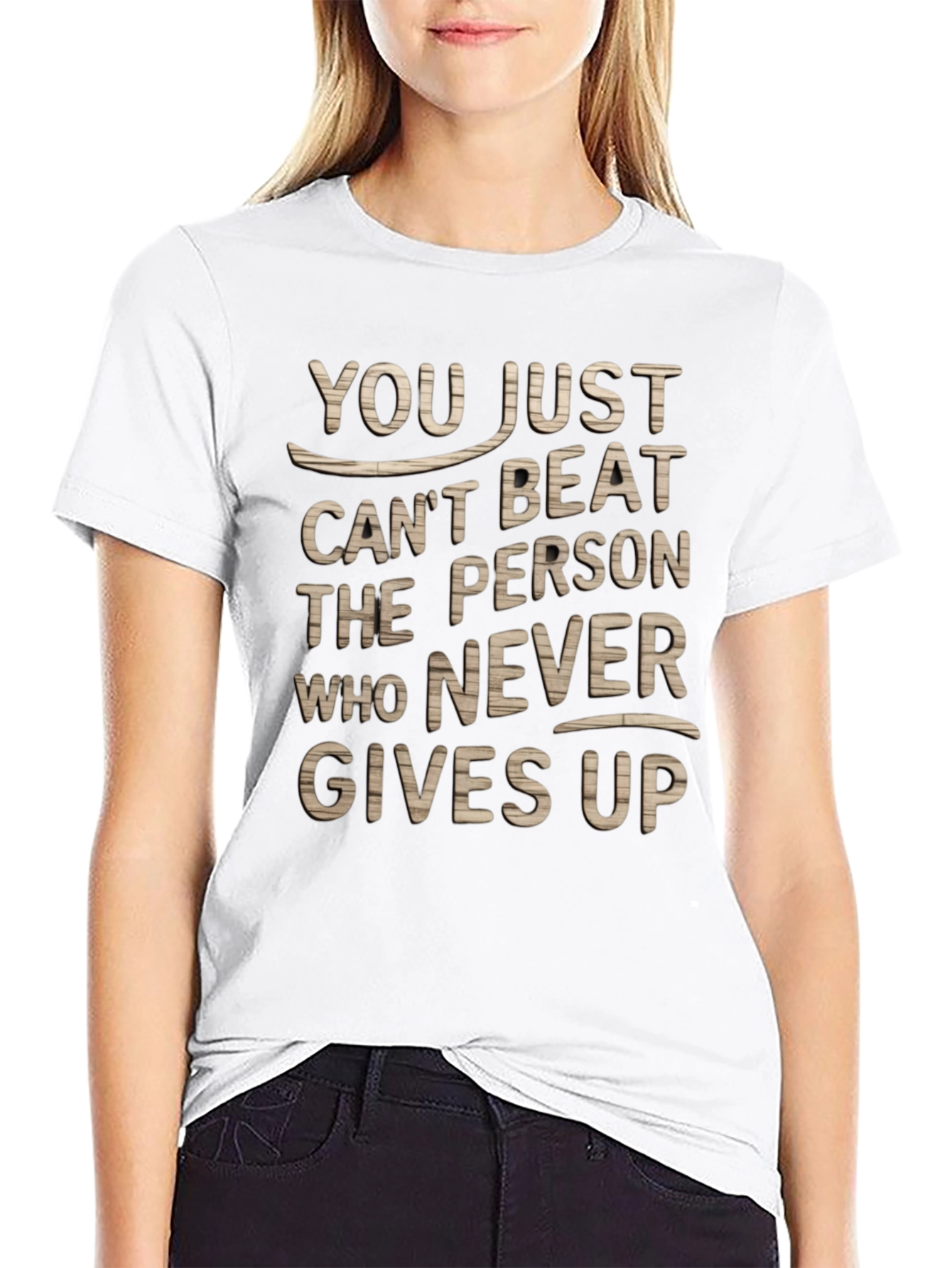 Never Give Up Motivational Graphic T-Shirt