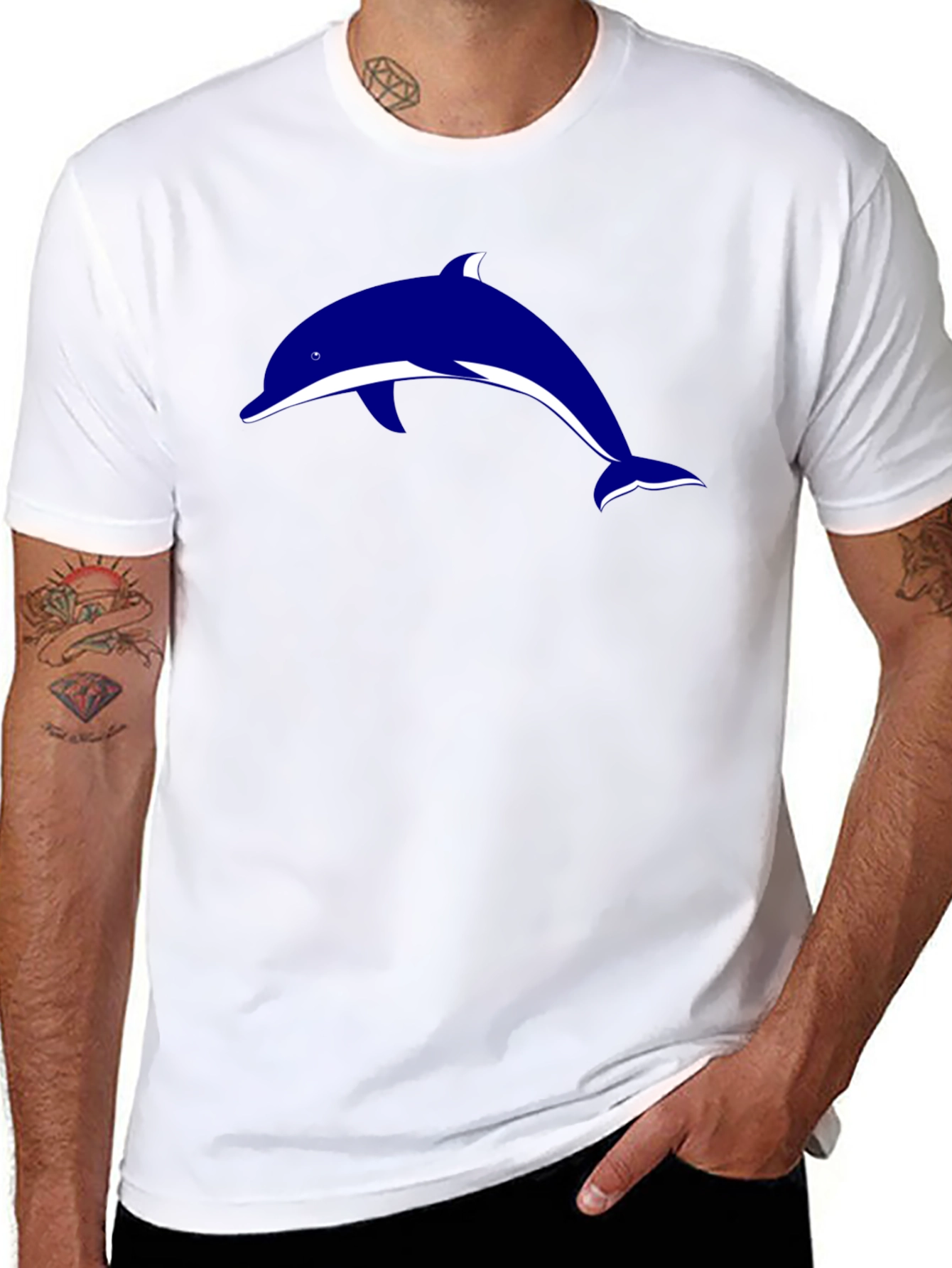Black Dolphin Graphic Tee - Stylish Casual Wear
