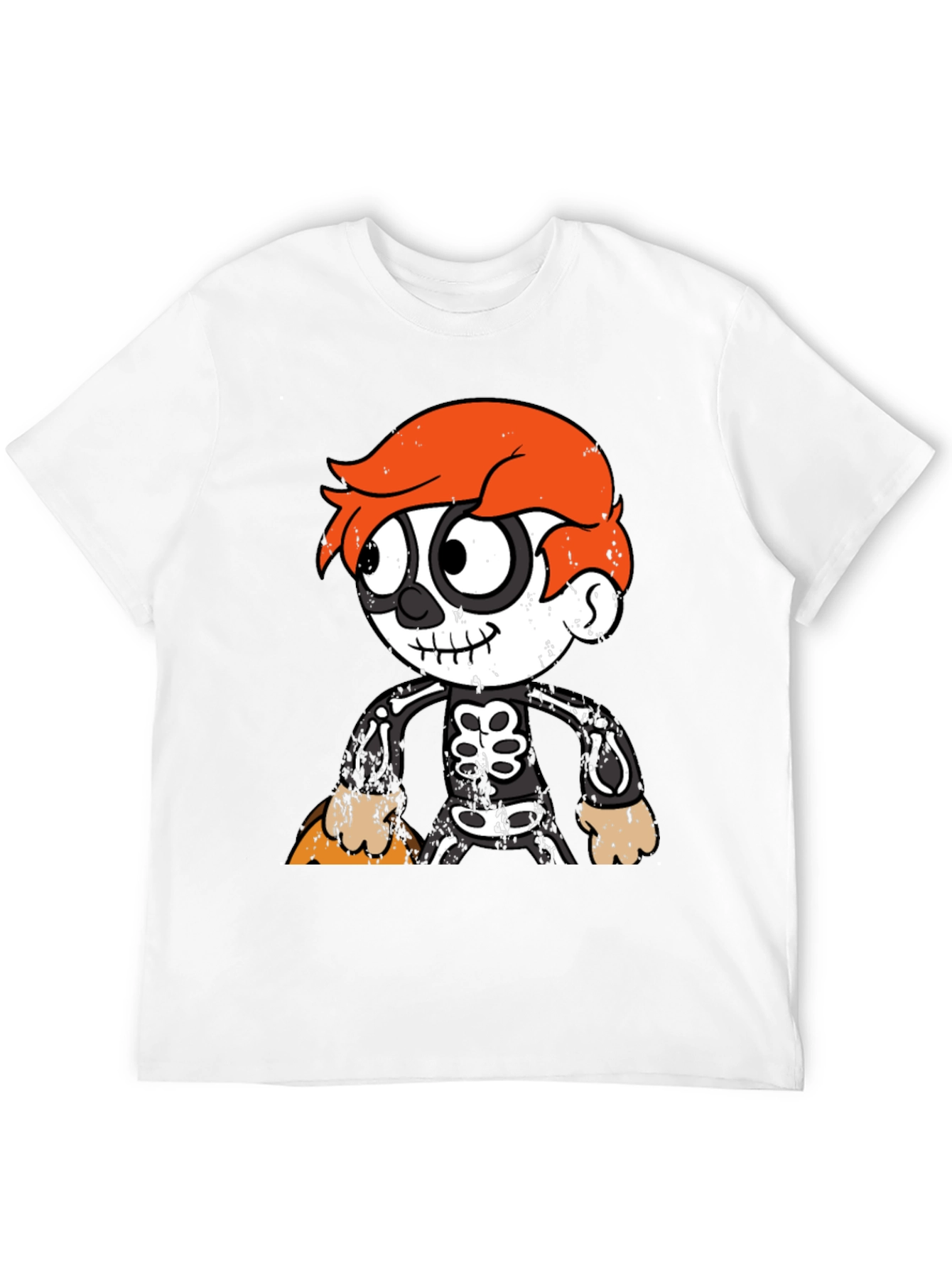 Halloween Cartoon Skeleton Graphic T-Shirt