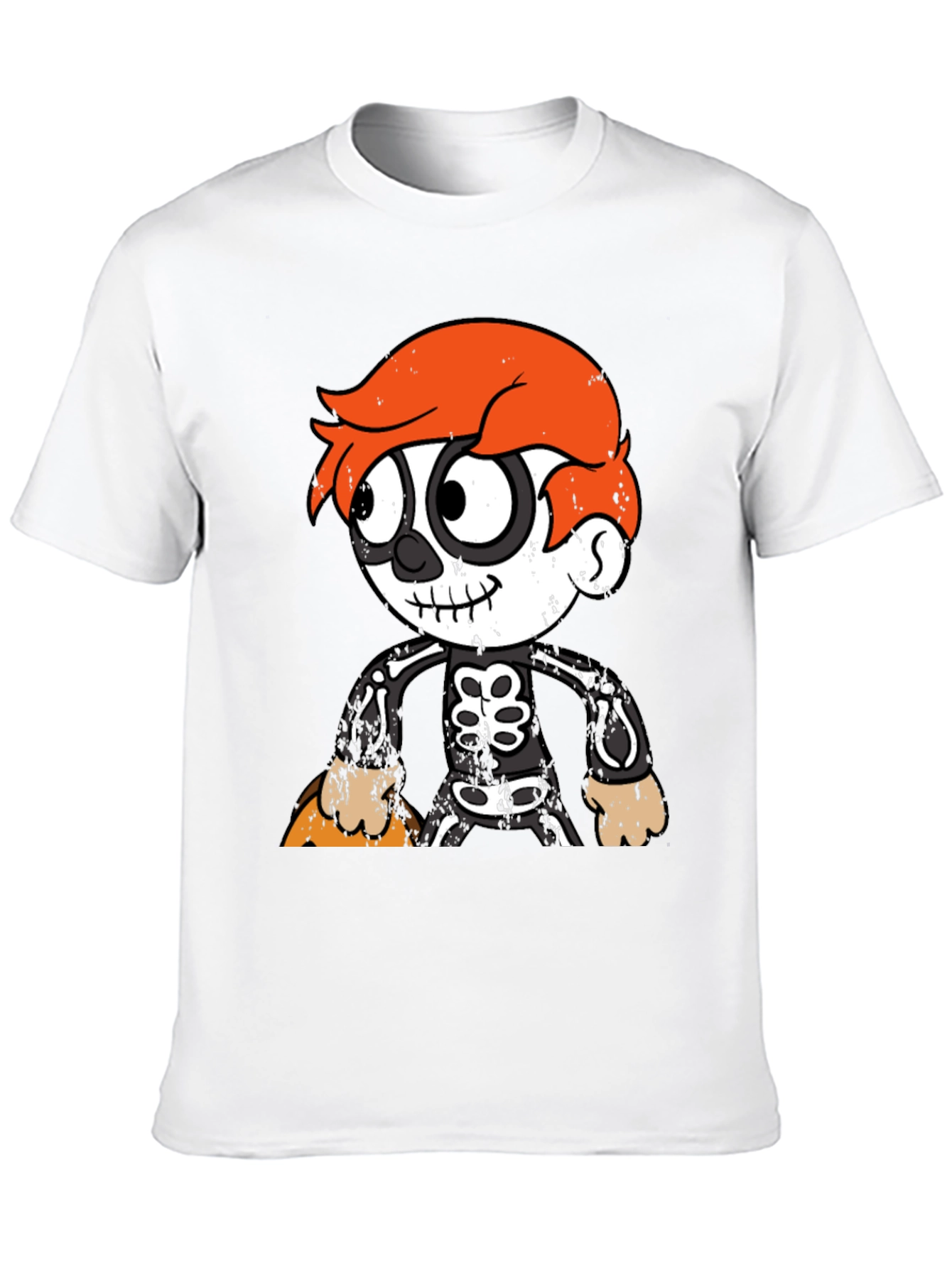 Halloween Cartoon Skeleton Graphic T-Shirt
