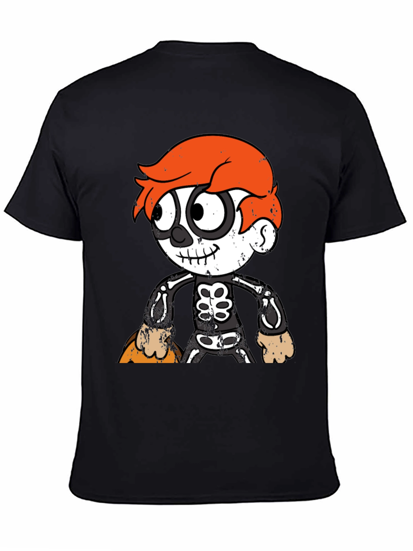 Halloween Cartoon Skeleton Graphic T-Shirt