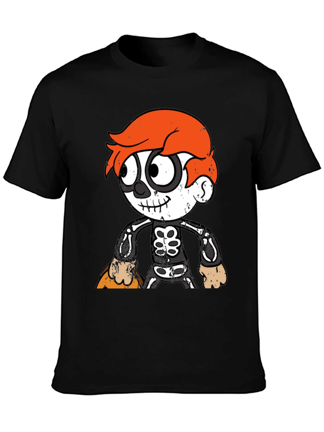 Halloween Cartoon Skeleton Graphic T-Shirt