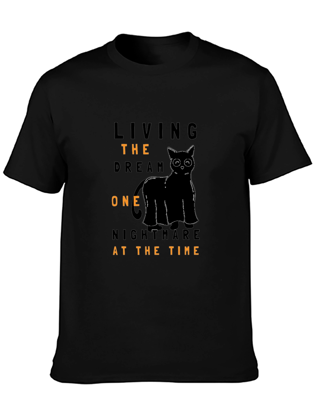 Living The Dream Black Cat Graphic Tee