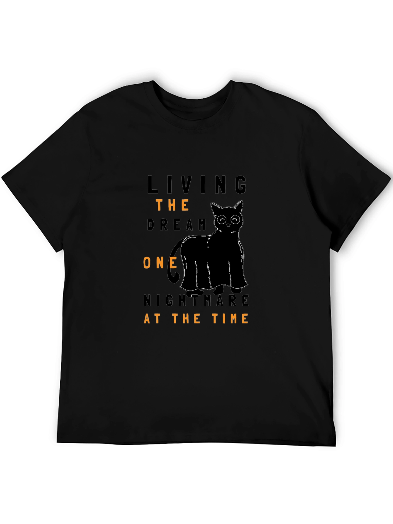 Living The Dream Black Cat Graphic Tee