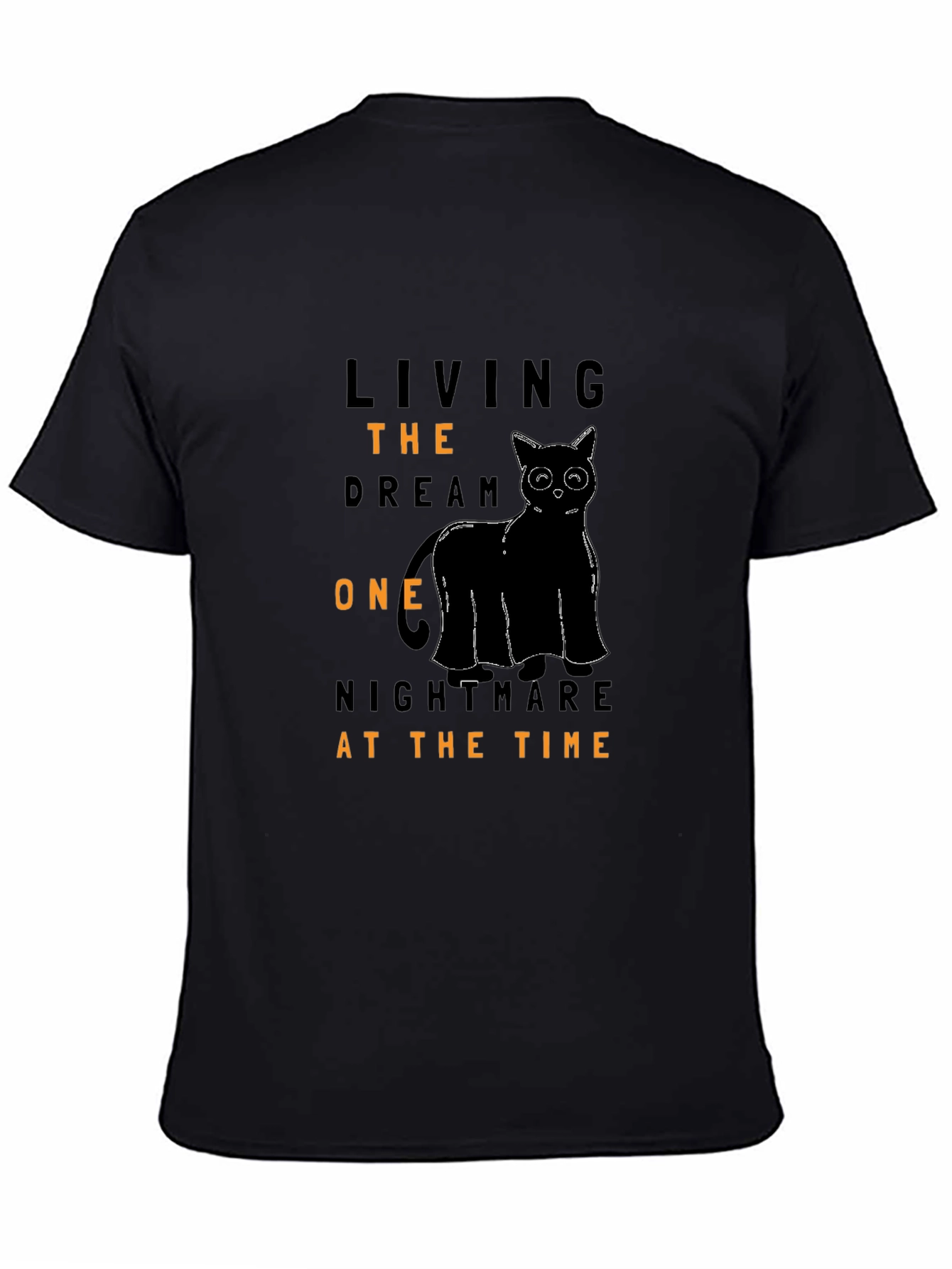 Living The Dream Black Cat Graphic Tee