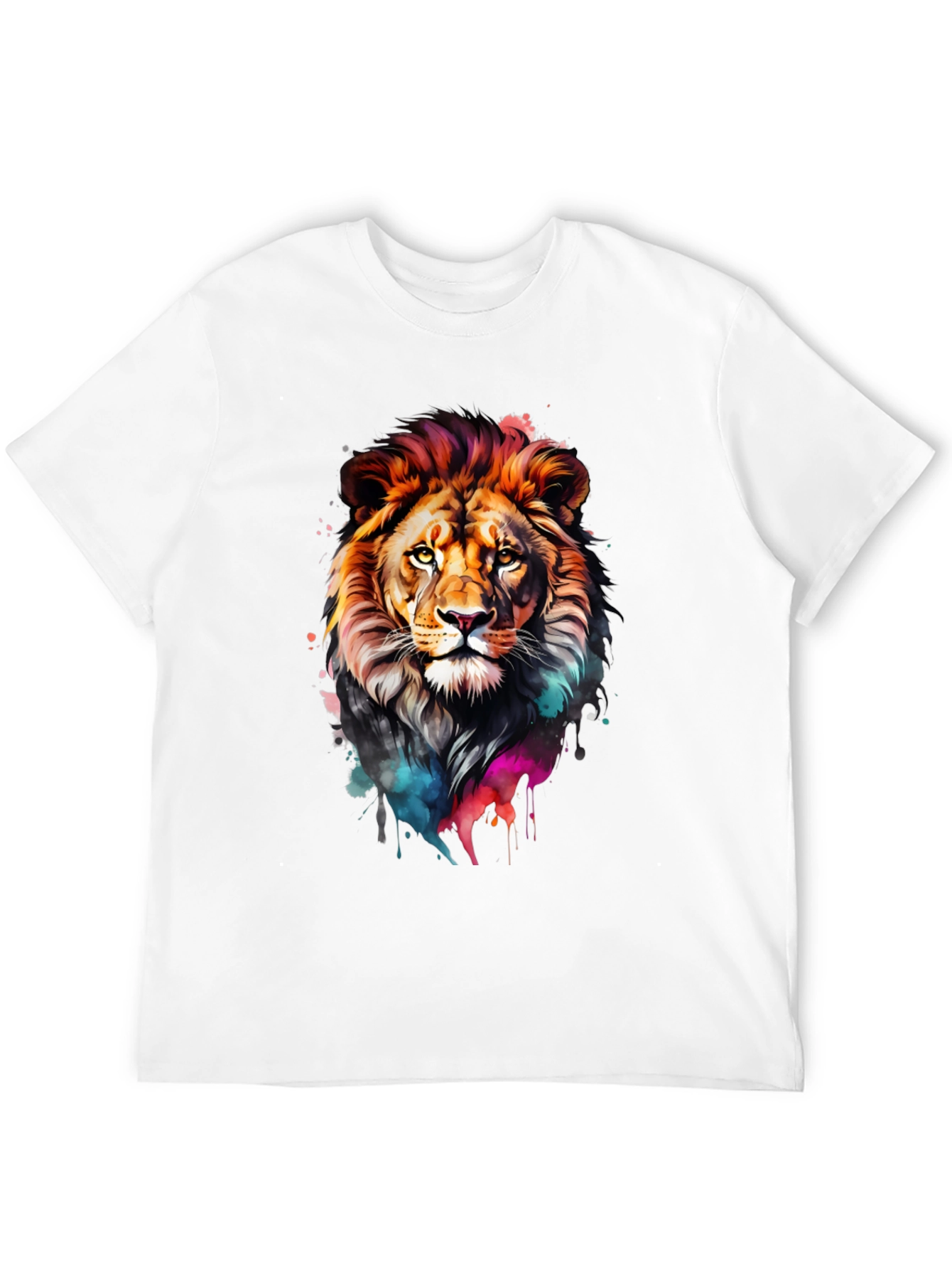 Vibrant Lion Graphic Black T-Shirt