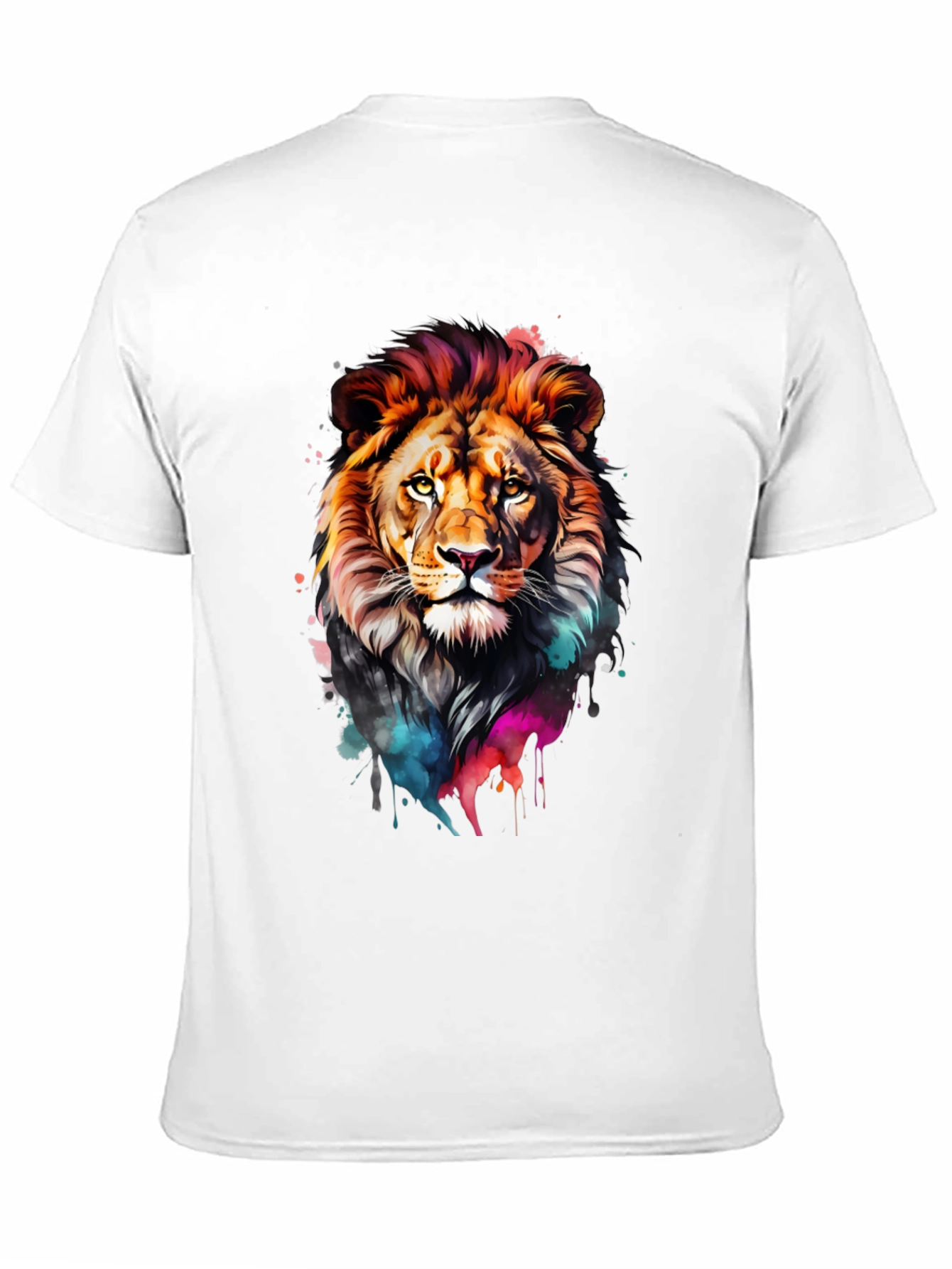Vibrant Lion Graphic Black T-Shirt