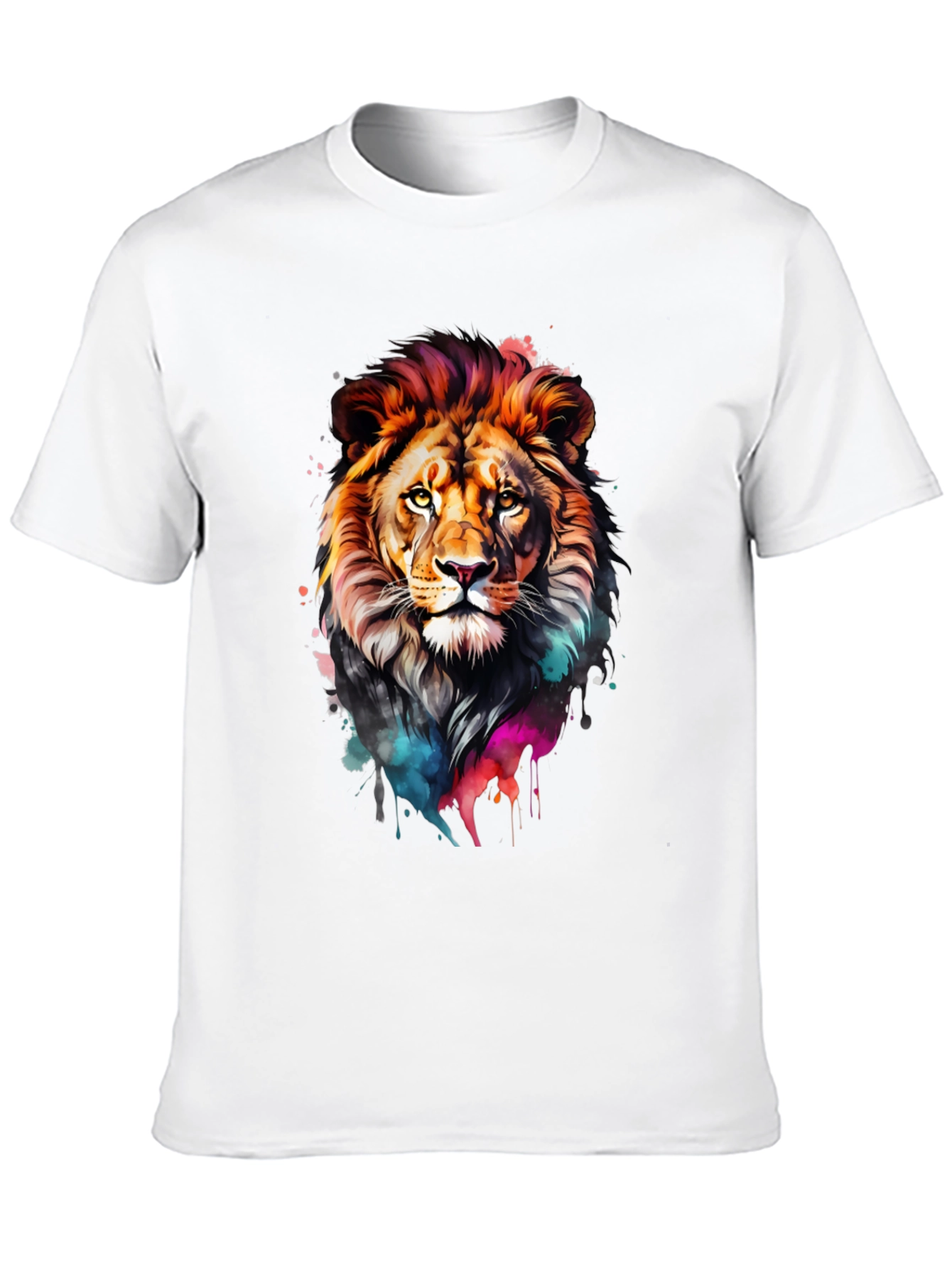 Vibrant Lion Graphic Black T-Shirt